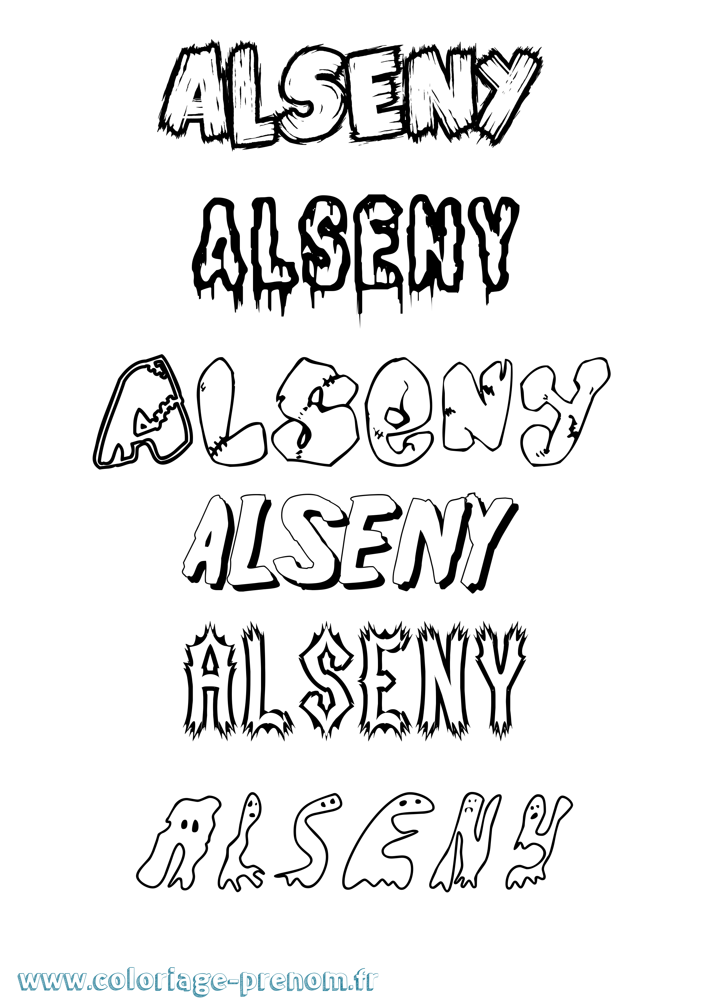 Coloriage Alseny Frisson Coloriage prénom Alseny Frisson