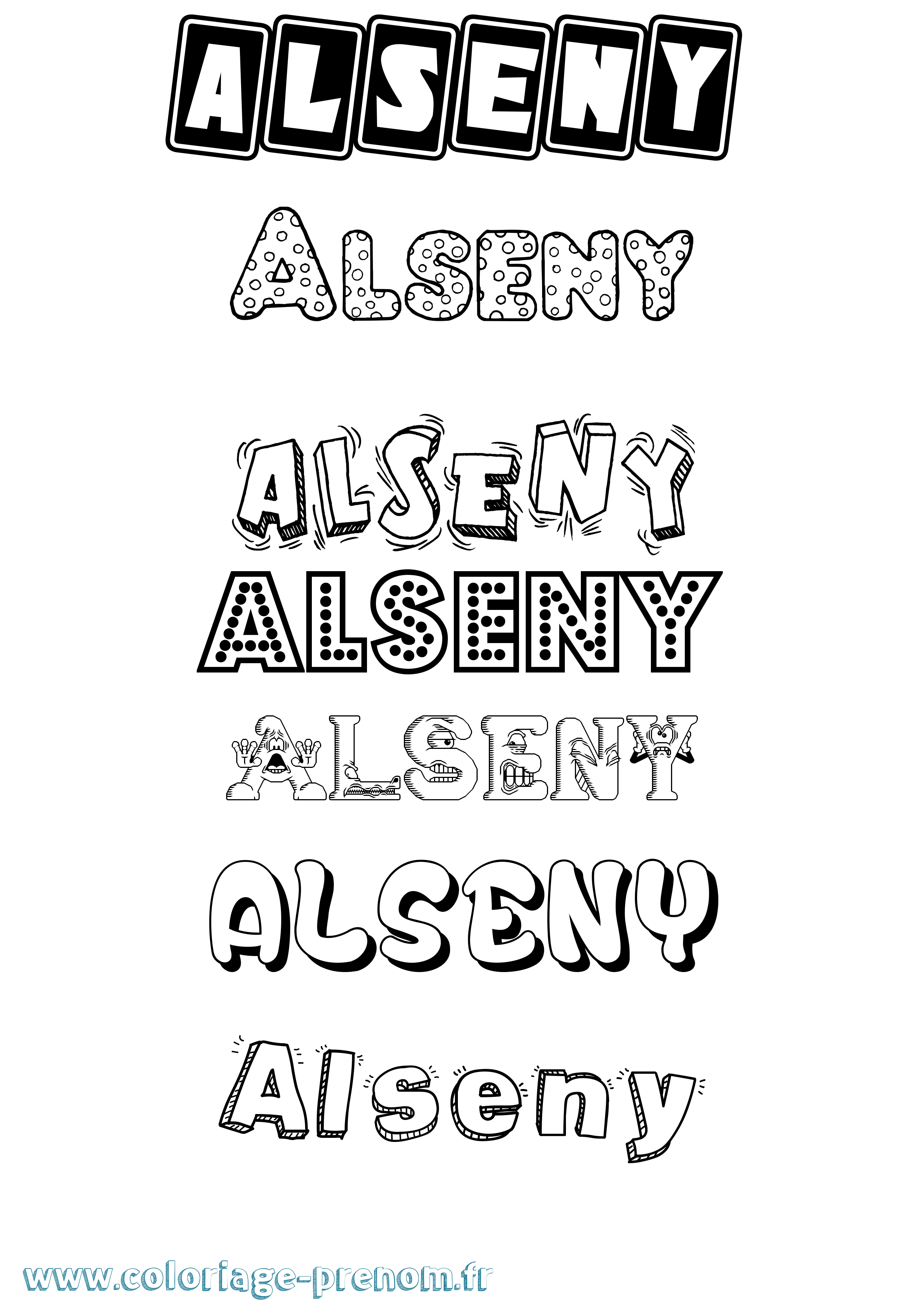 Coloriage Alseny Fun Coloriage prénom Alseny Fun