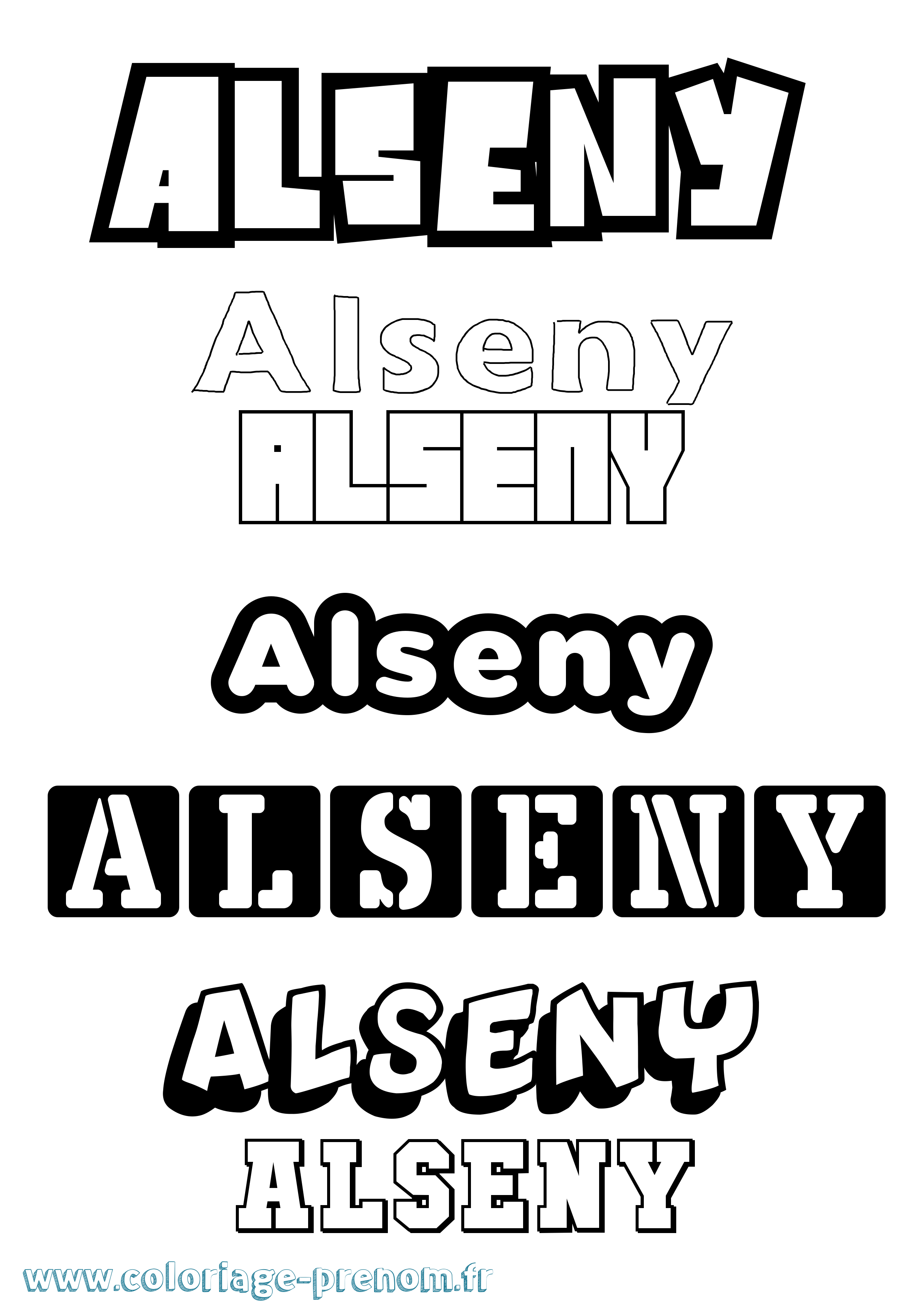 Coloriage Alseny Simple Coloriage prénom Alseny Simple
