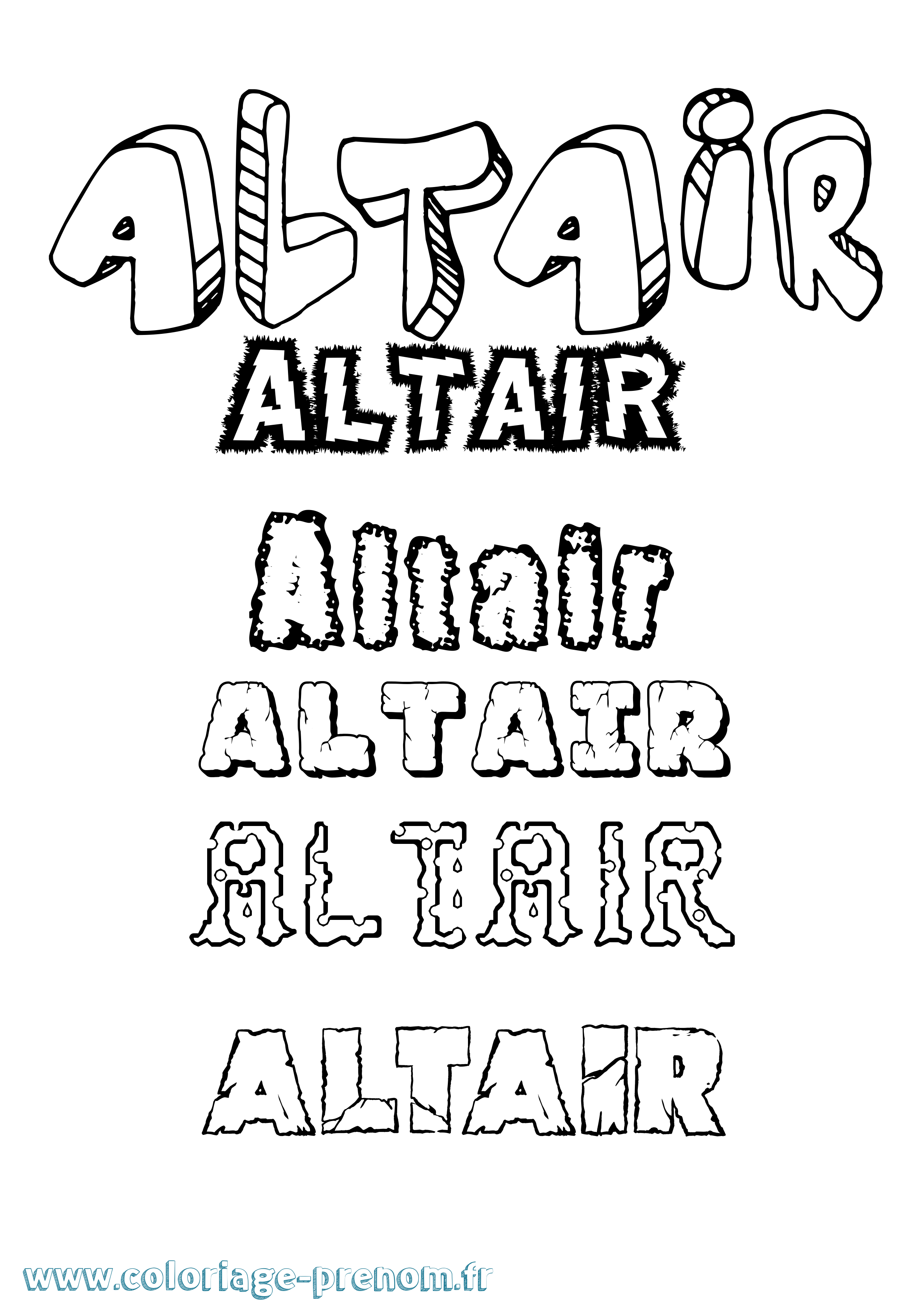 Coloriage prénom Altair Destructuré