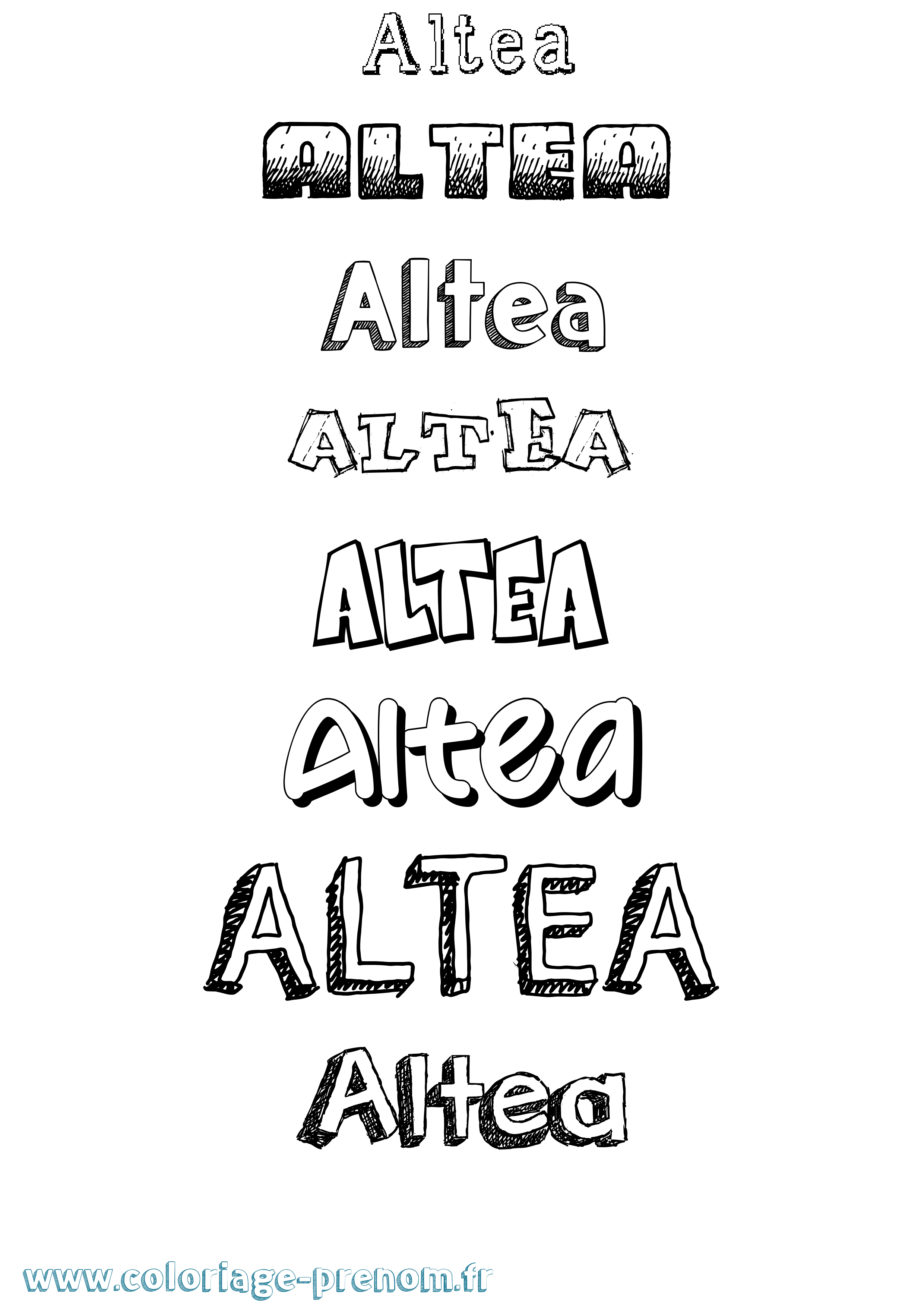 Coloriage Altea Dessiné Coloriage prénom Altea Dessiné