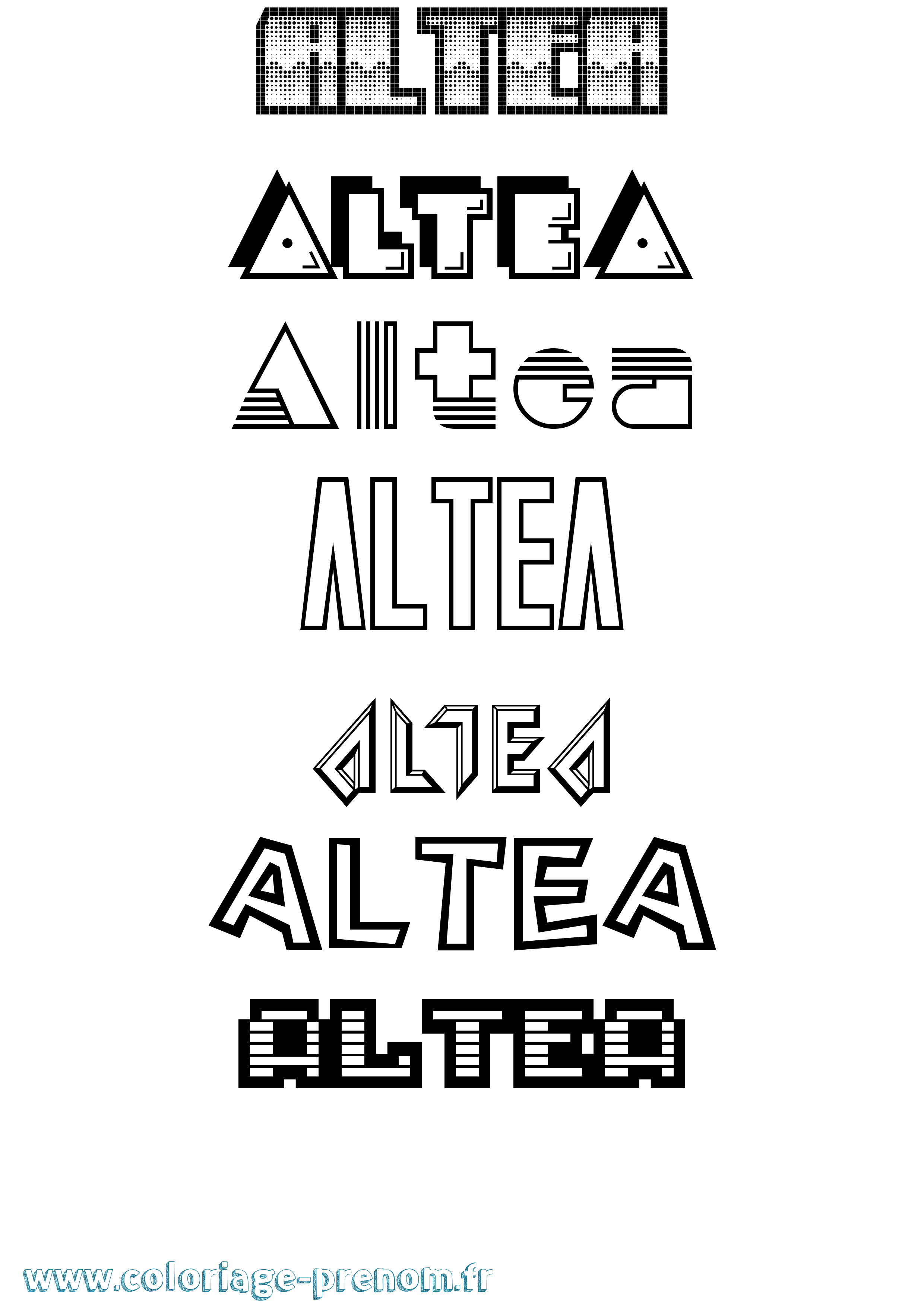 Coloriage Altea Jeux Vidéos Coloriage prénom Altea Jeux Vidéos