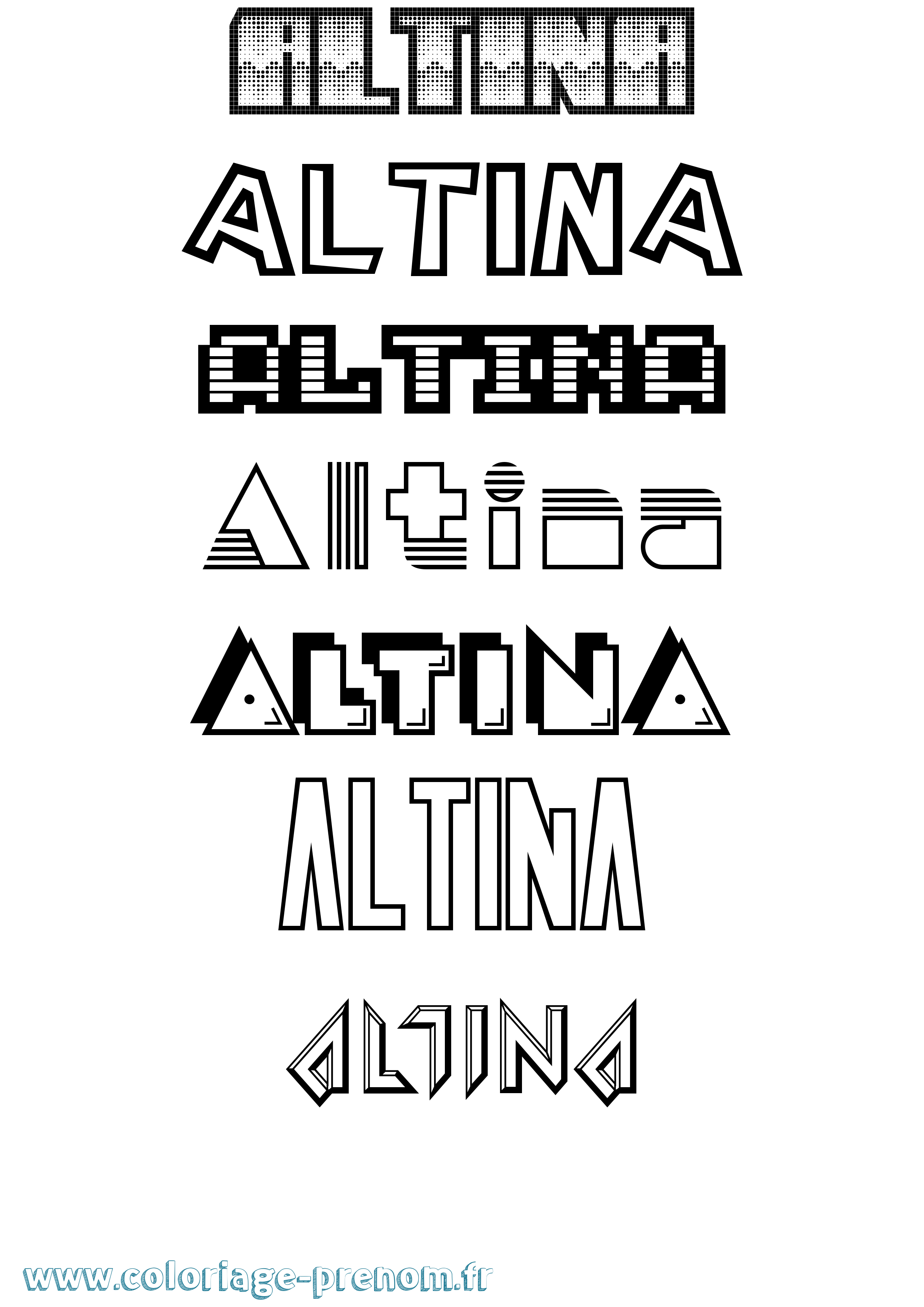 Coloriage Altina Jeux Vidéos Coloriage prénom Altina Jeux Vidéos