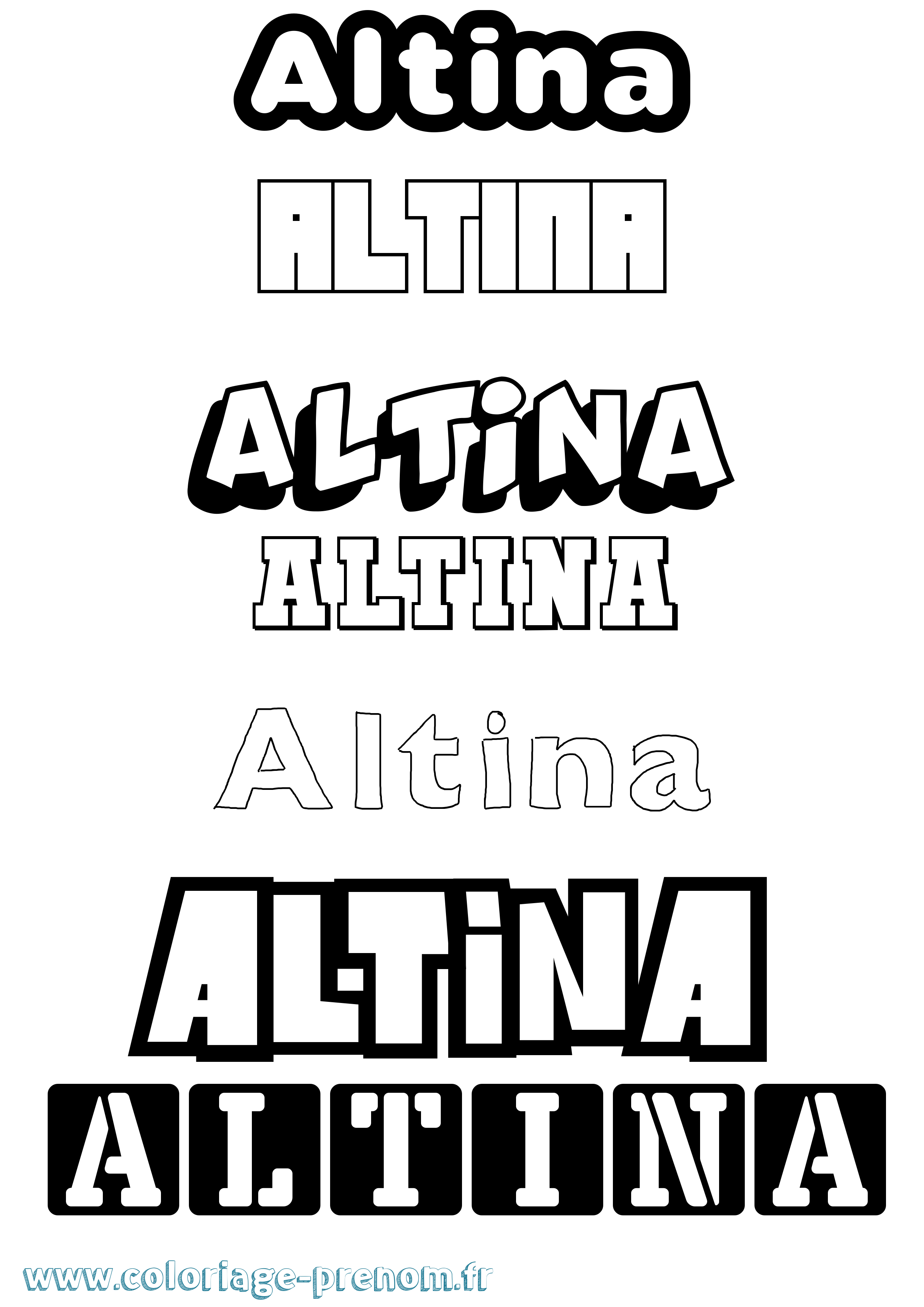 Coloriage Altina Simple Coloriage prénom Altina Simple