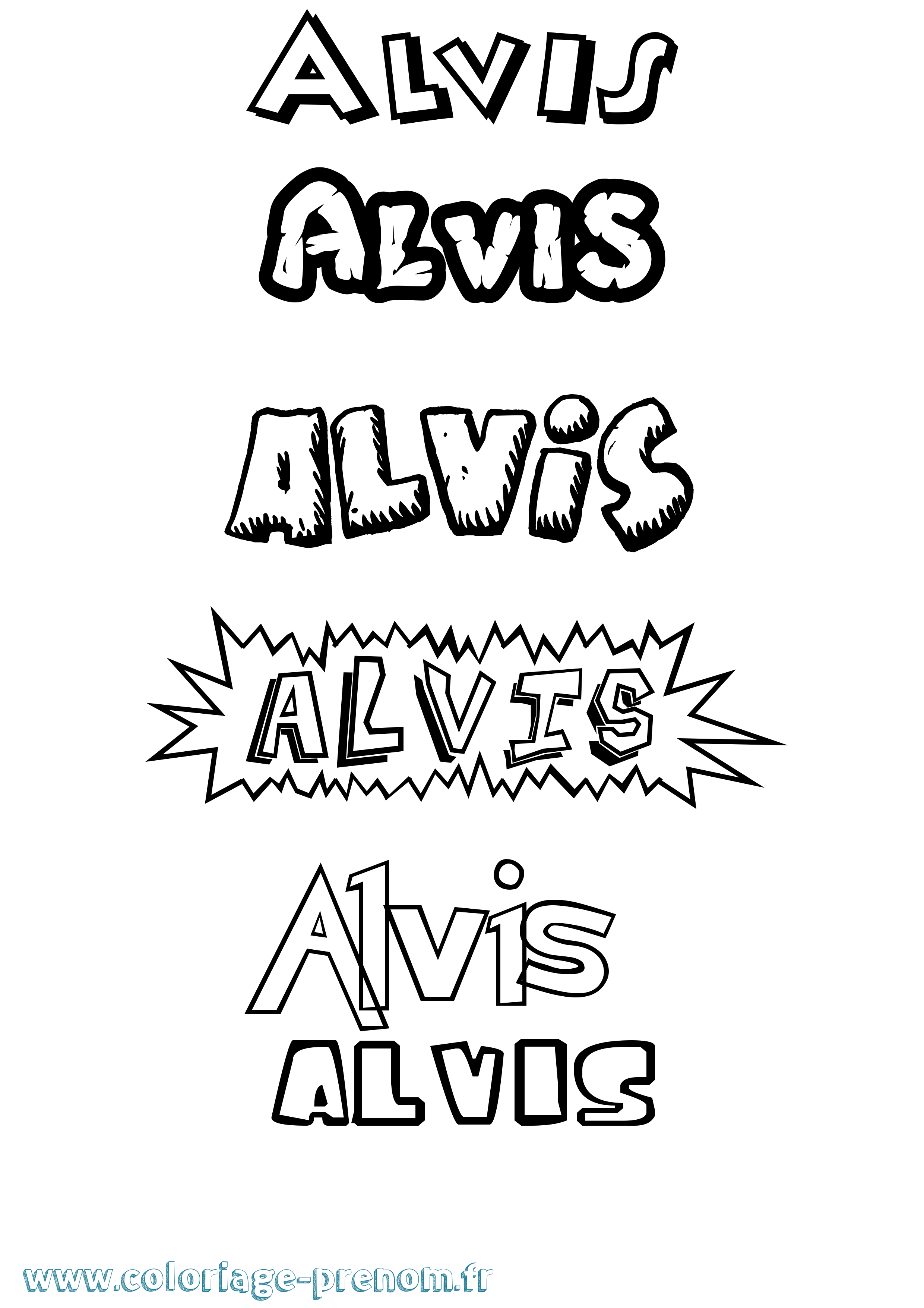 Coloriage prénom Alvis Dessin Animé