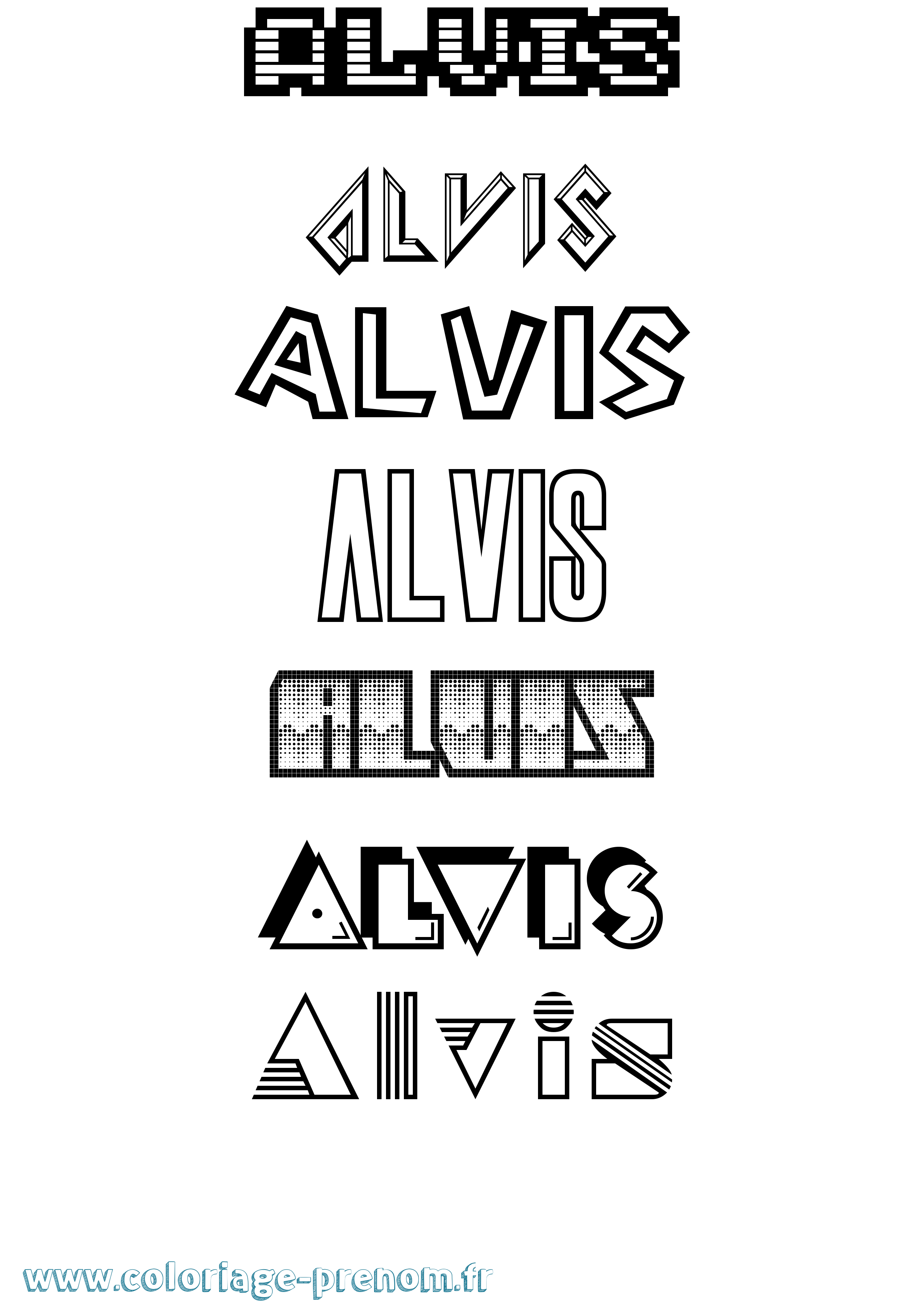 Coloriage prénom Alvis Jeux Vidéos