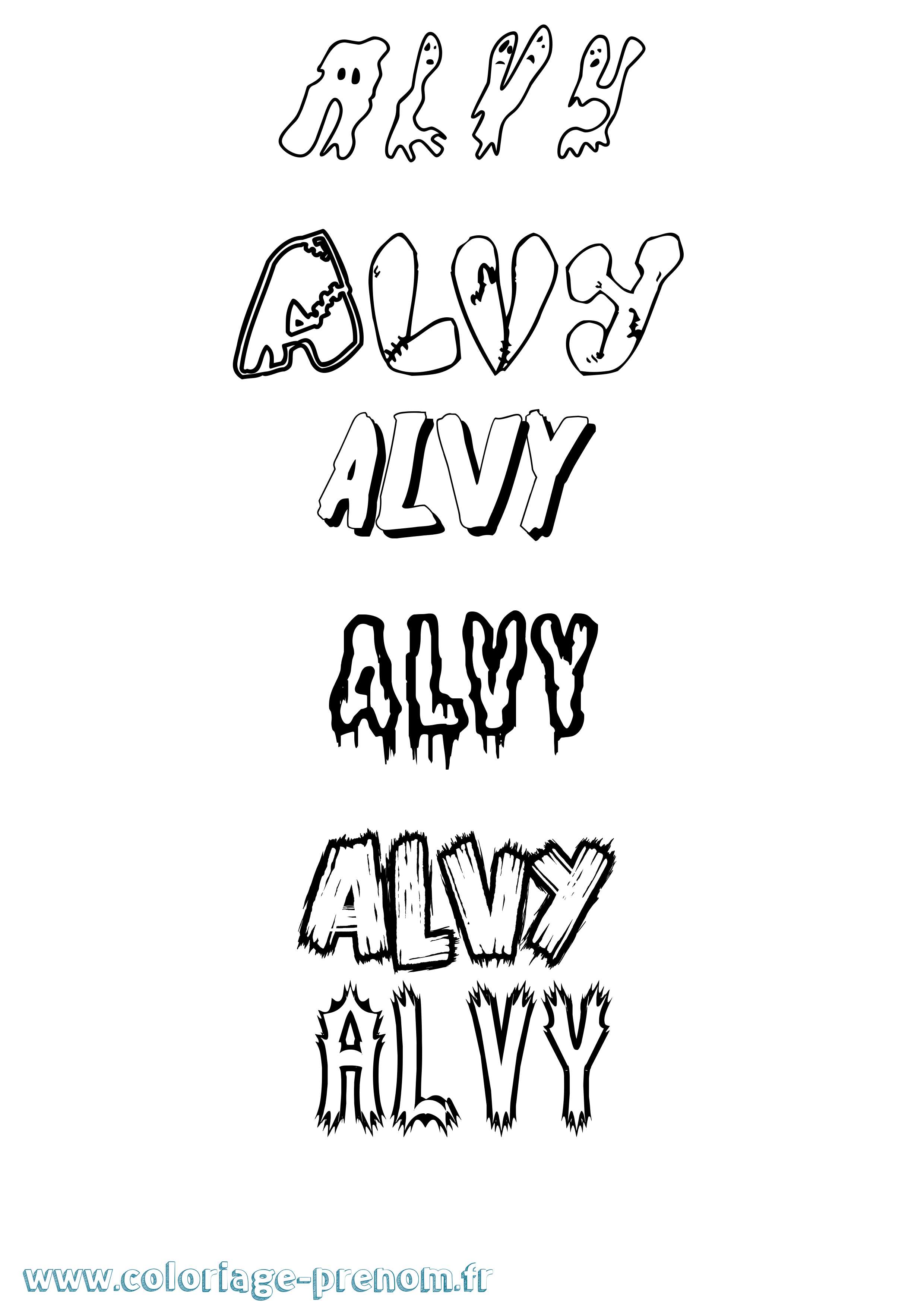 Coloriage prénom Alvy Frisson