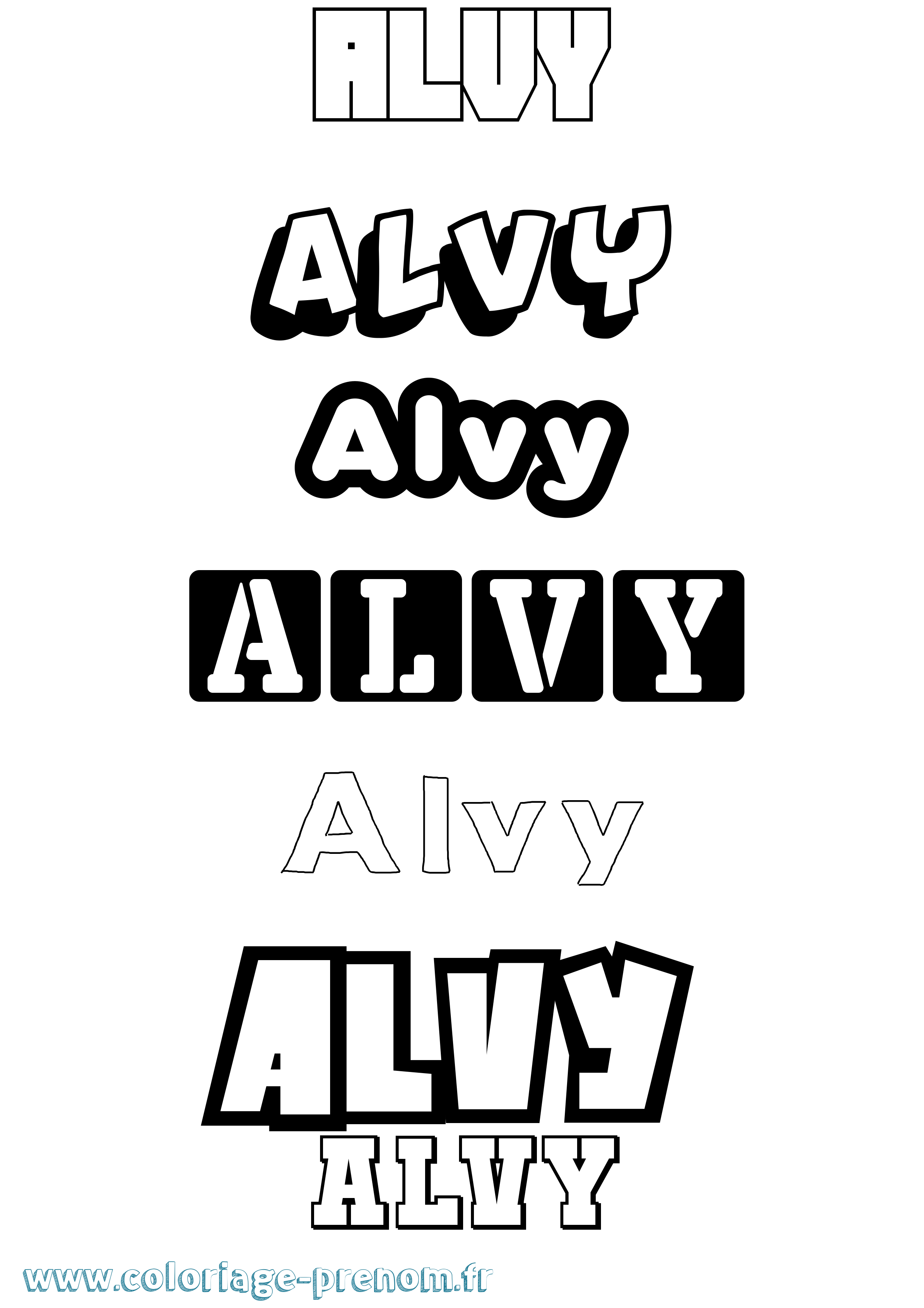 Coloriage prénom Alvy Simple