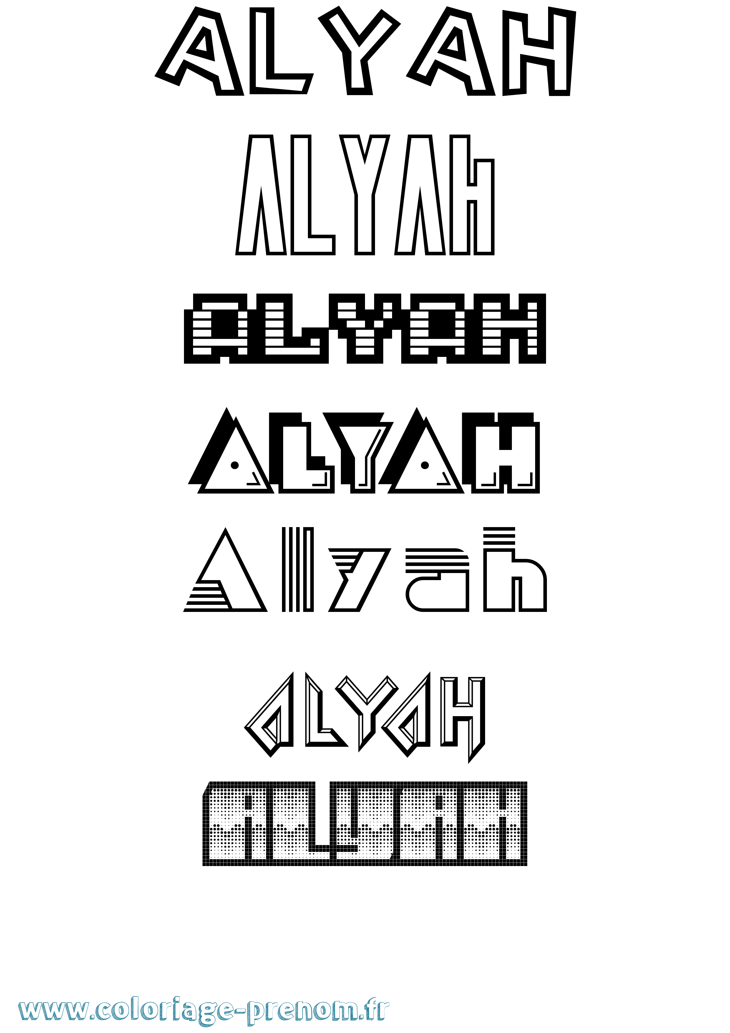 Coloriage Alyah Jeux Vidéos Coloriage prénom Alyah Jeux Vidéos