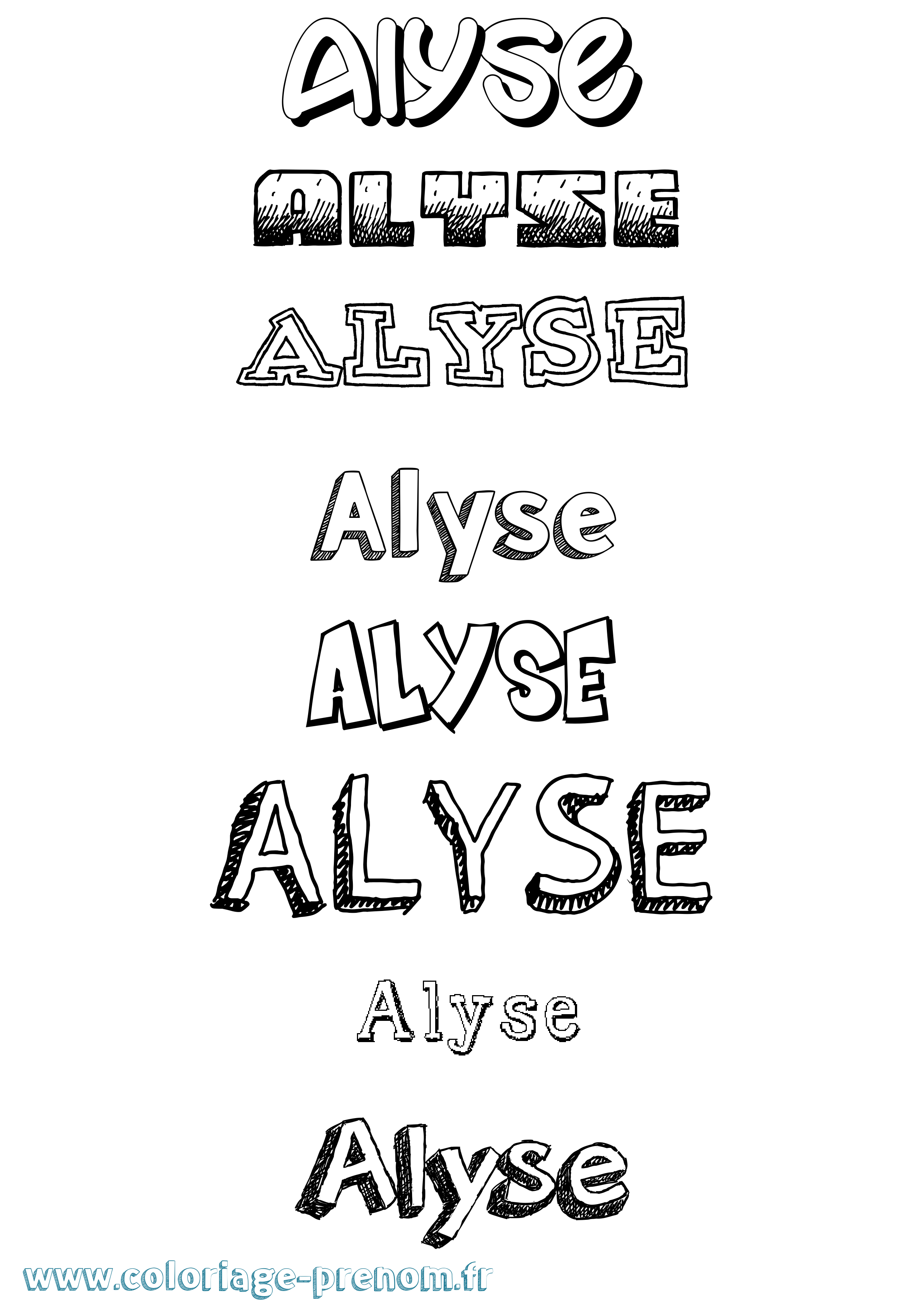 Coloriage prénom Alyse Dessiné