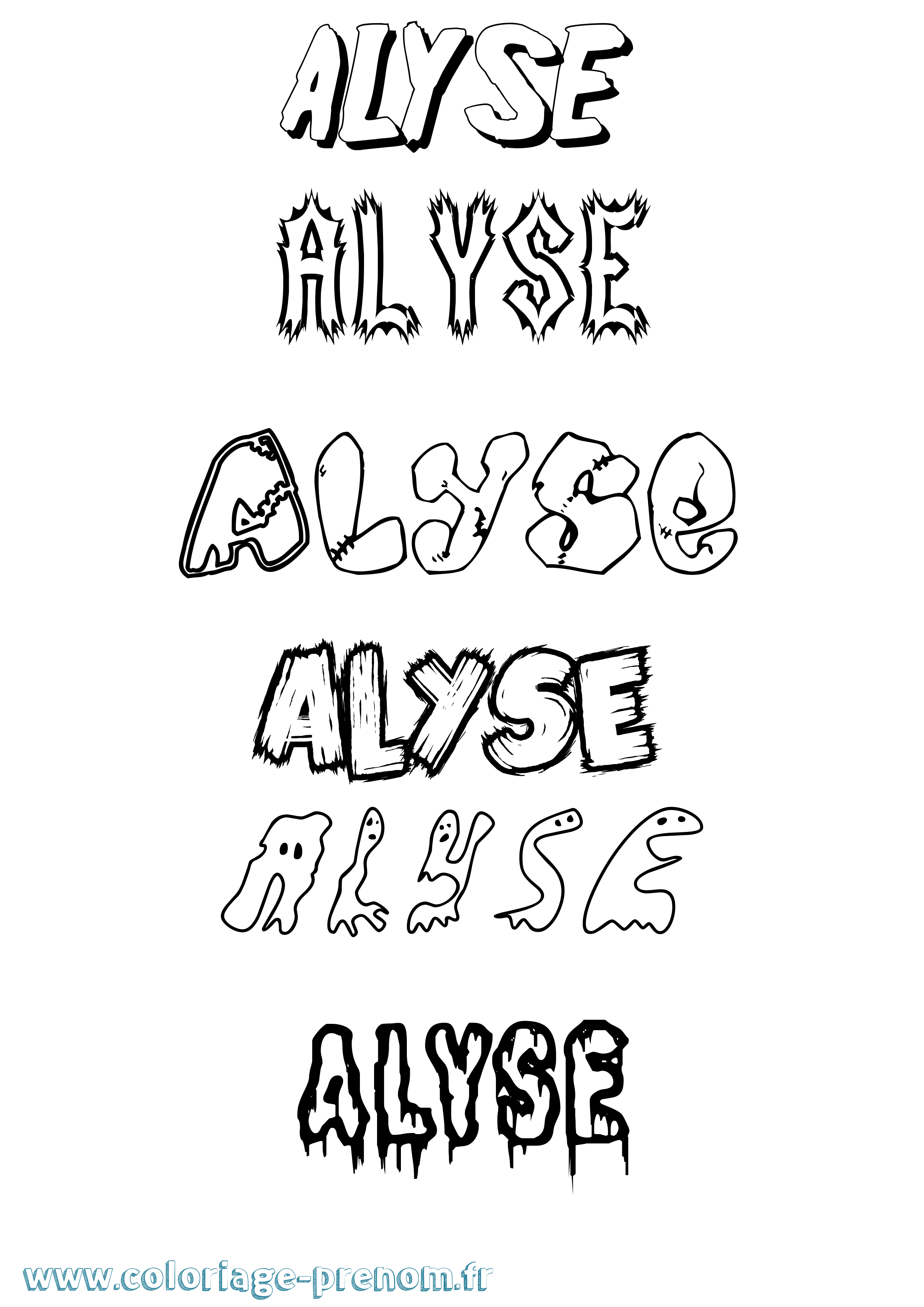 Coloriage prénom Alyse Frisson