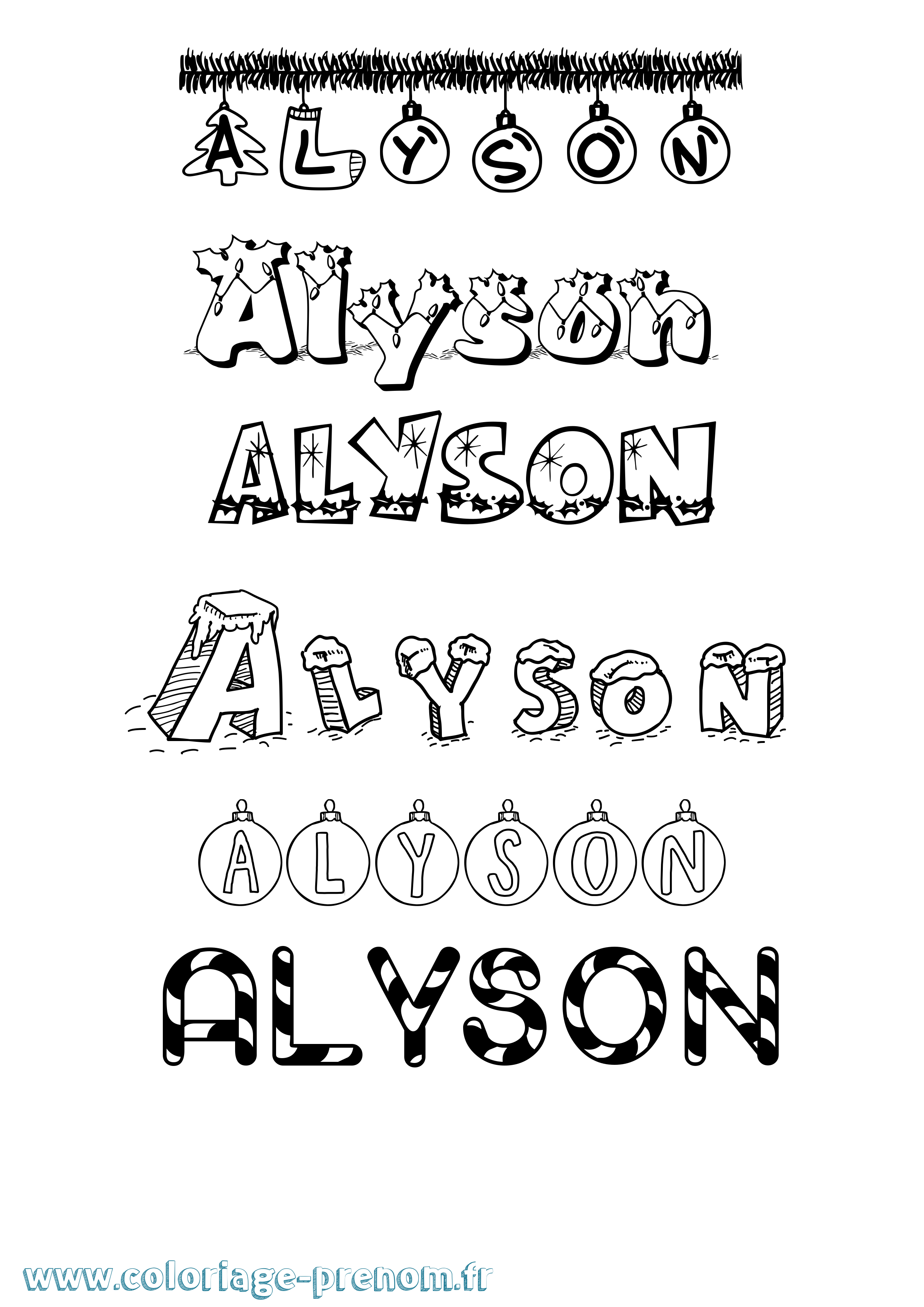 Coloriage prénom Alyson Noël