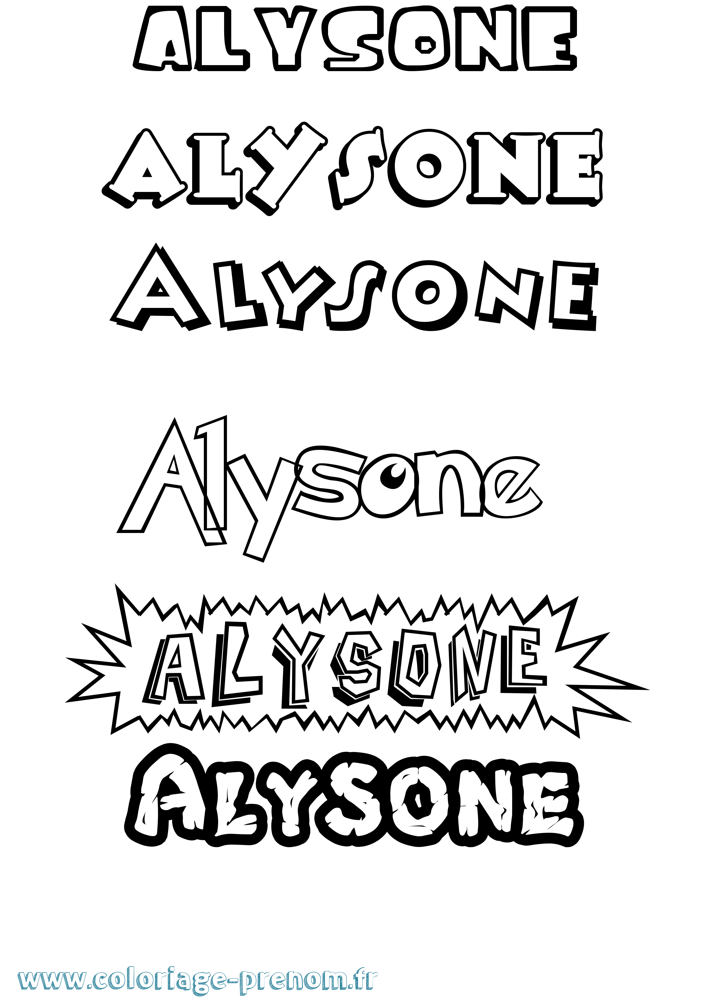 Coloriage prénom Alysone Dessin Animé