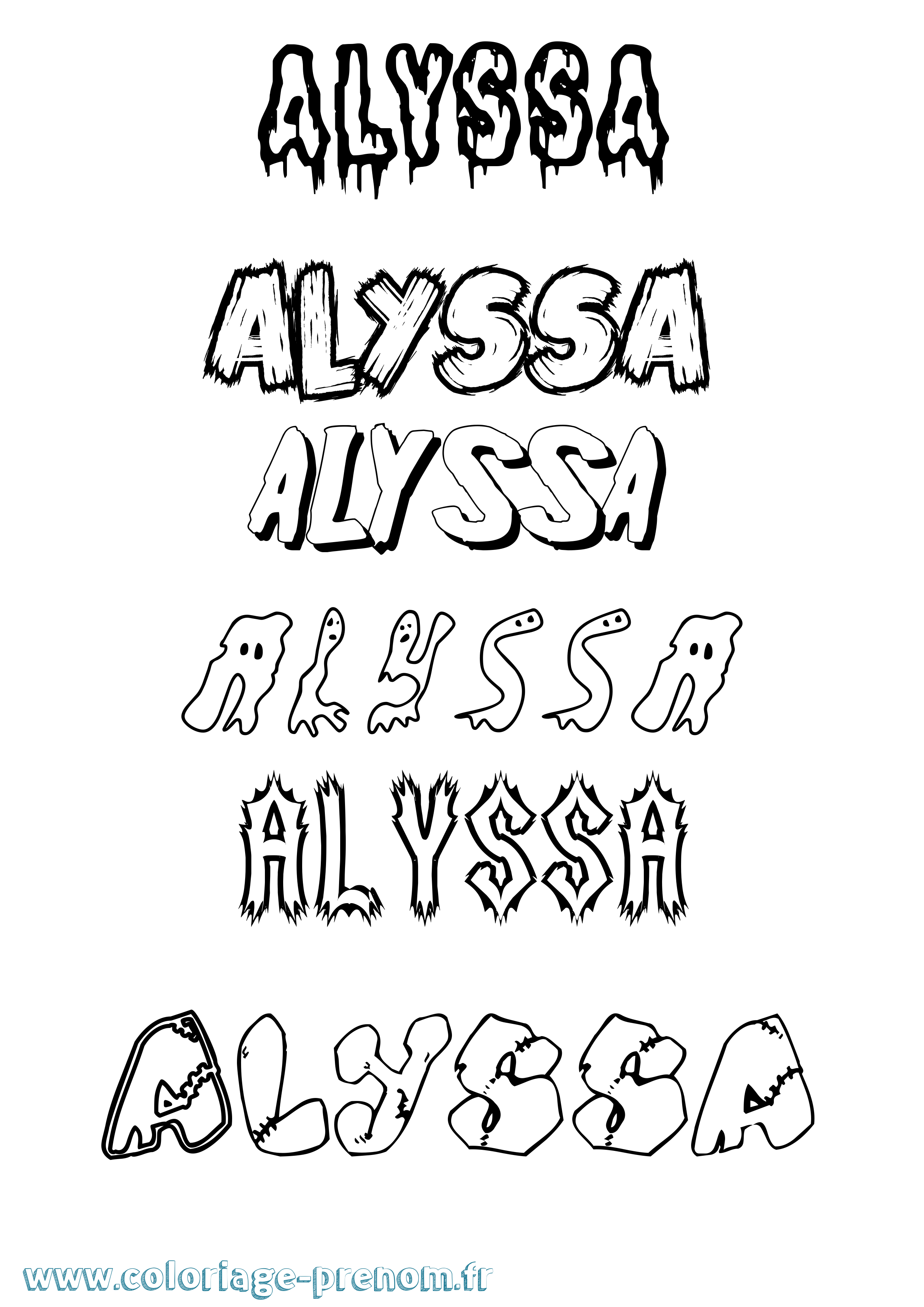 Coloriage prénom Alyssa