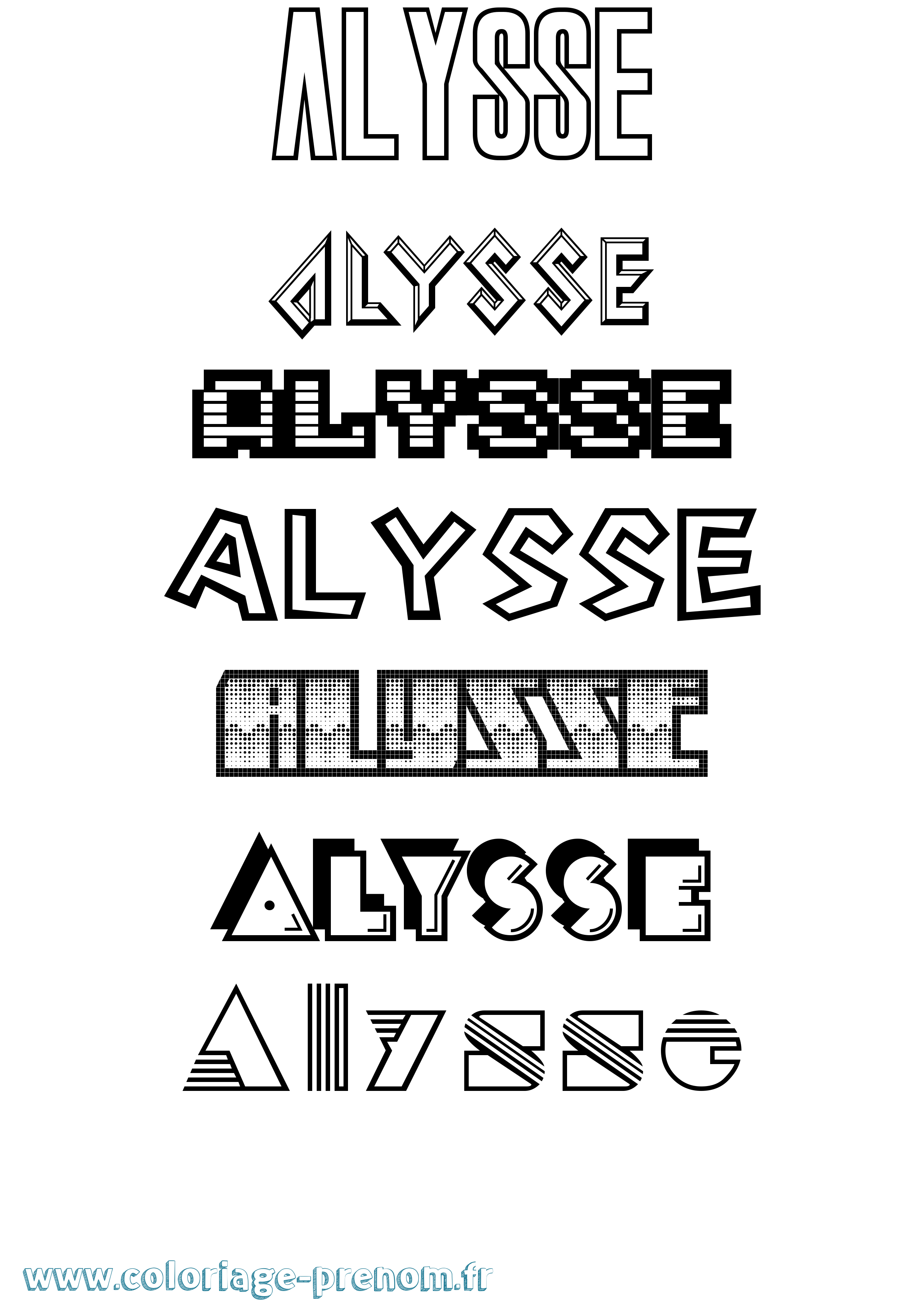 Coloriage prénom Alysse Jeux Vidéos