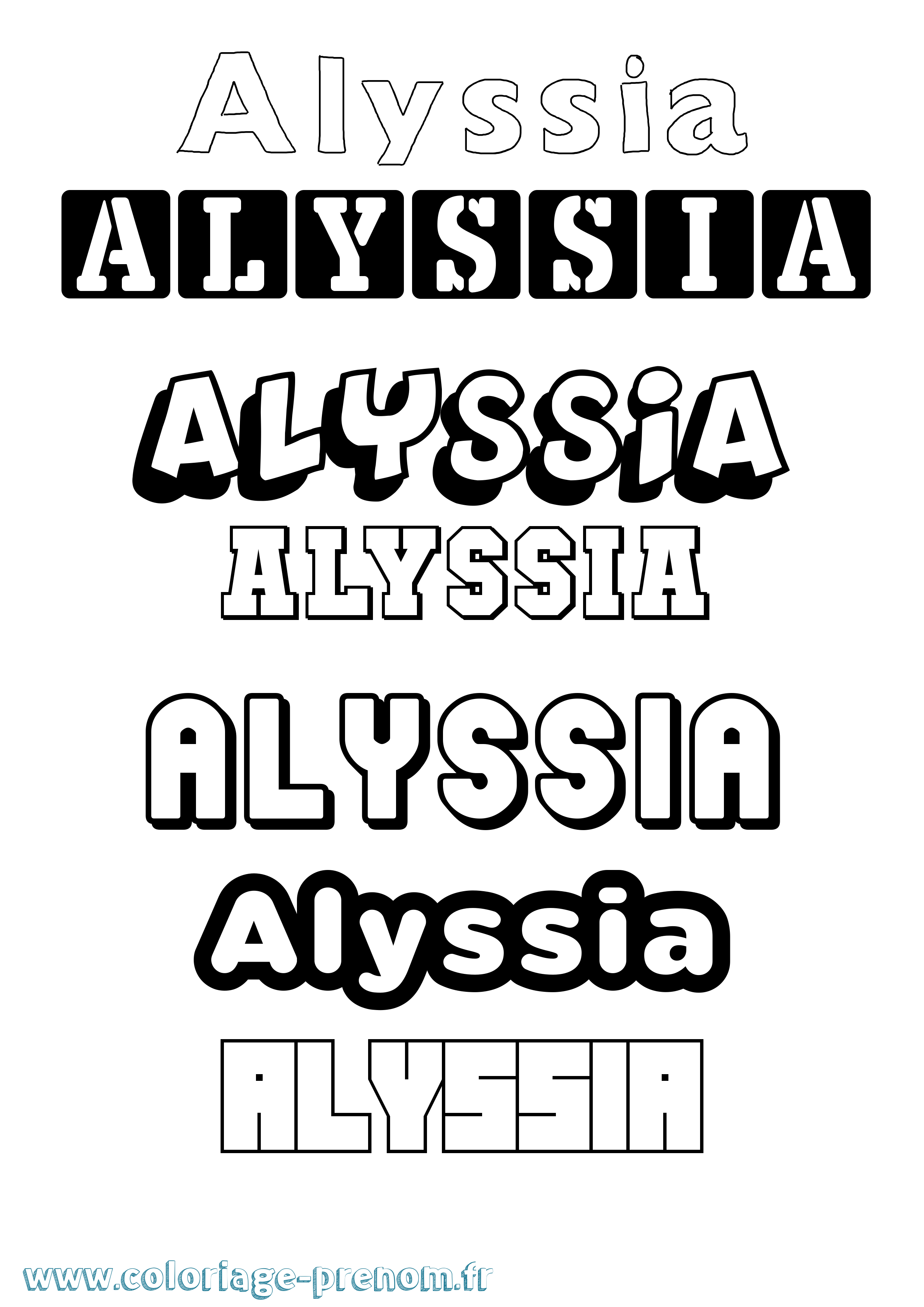 Coloriage prénom Alyssia
