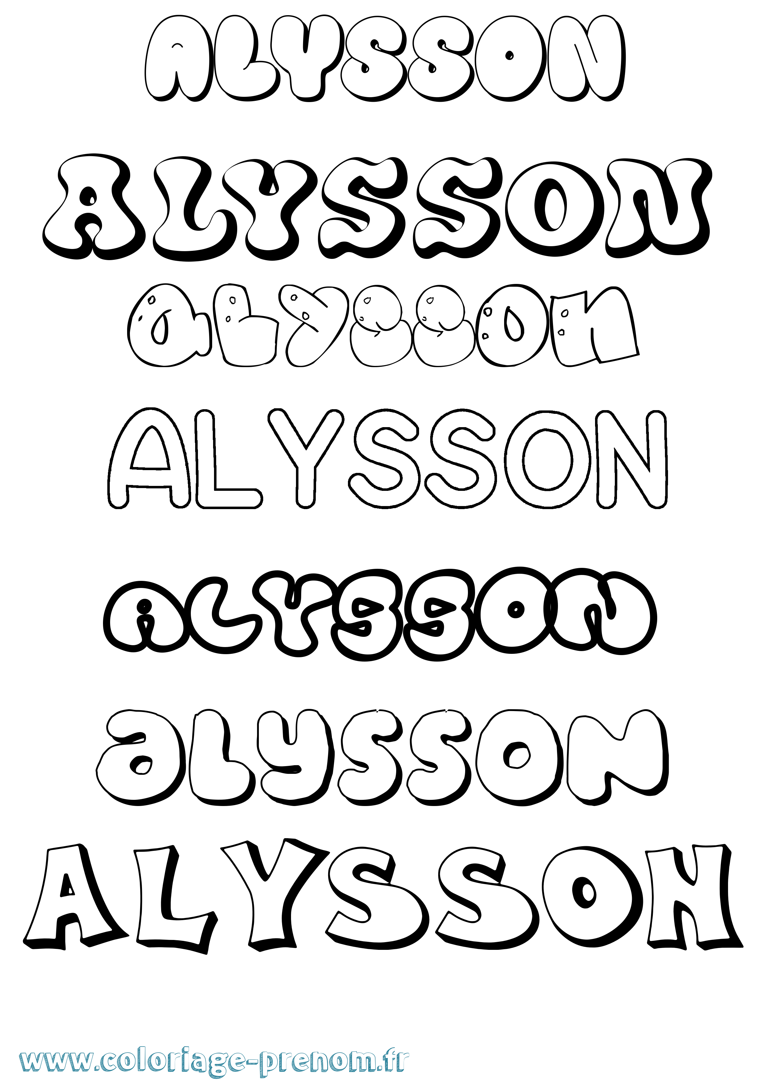 Coloriage Alysson Coloriage prénom Alysson