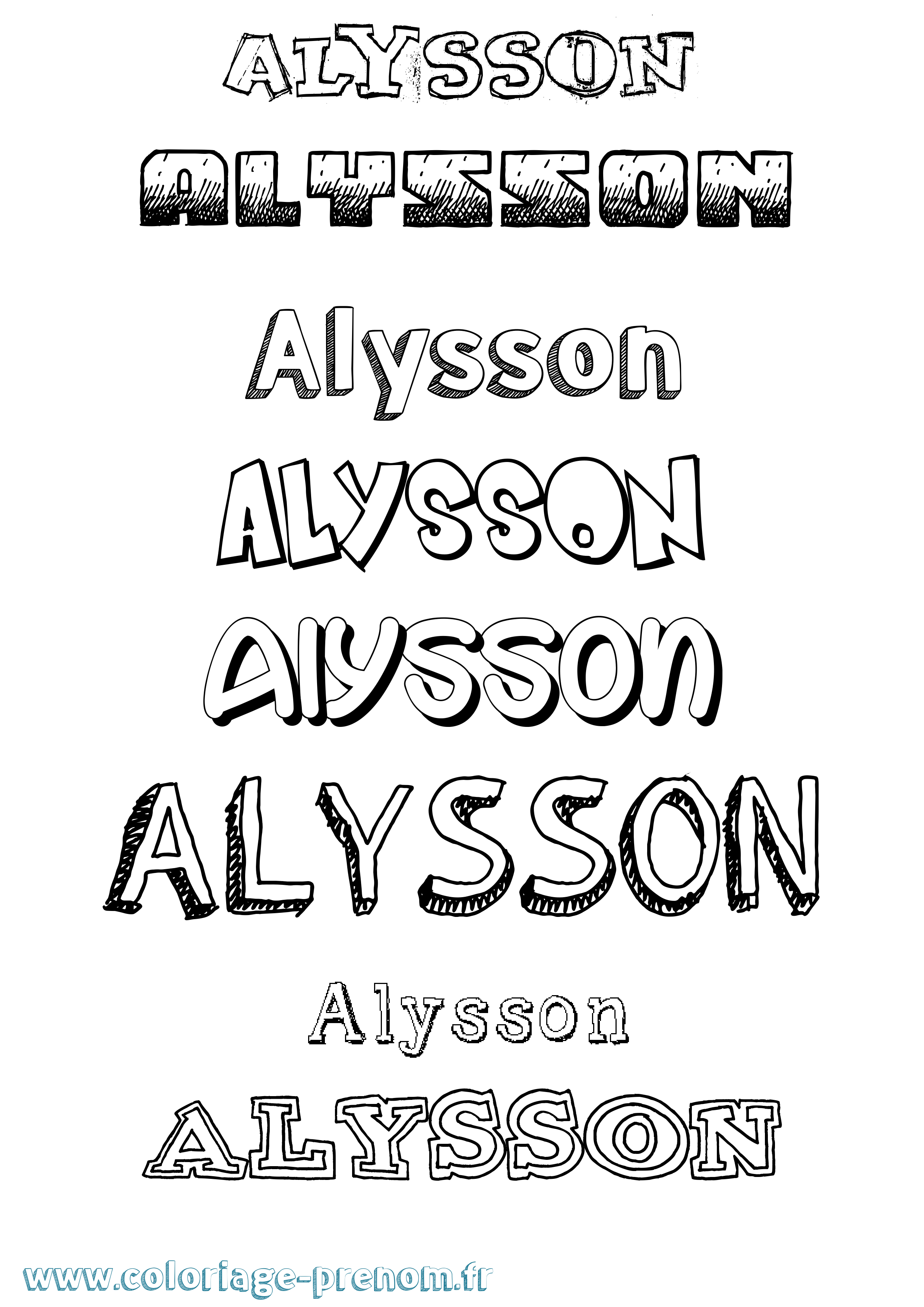 Coloriage Alysson Coloriage prénom Alysson
