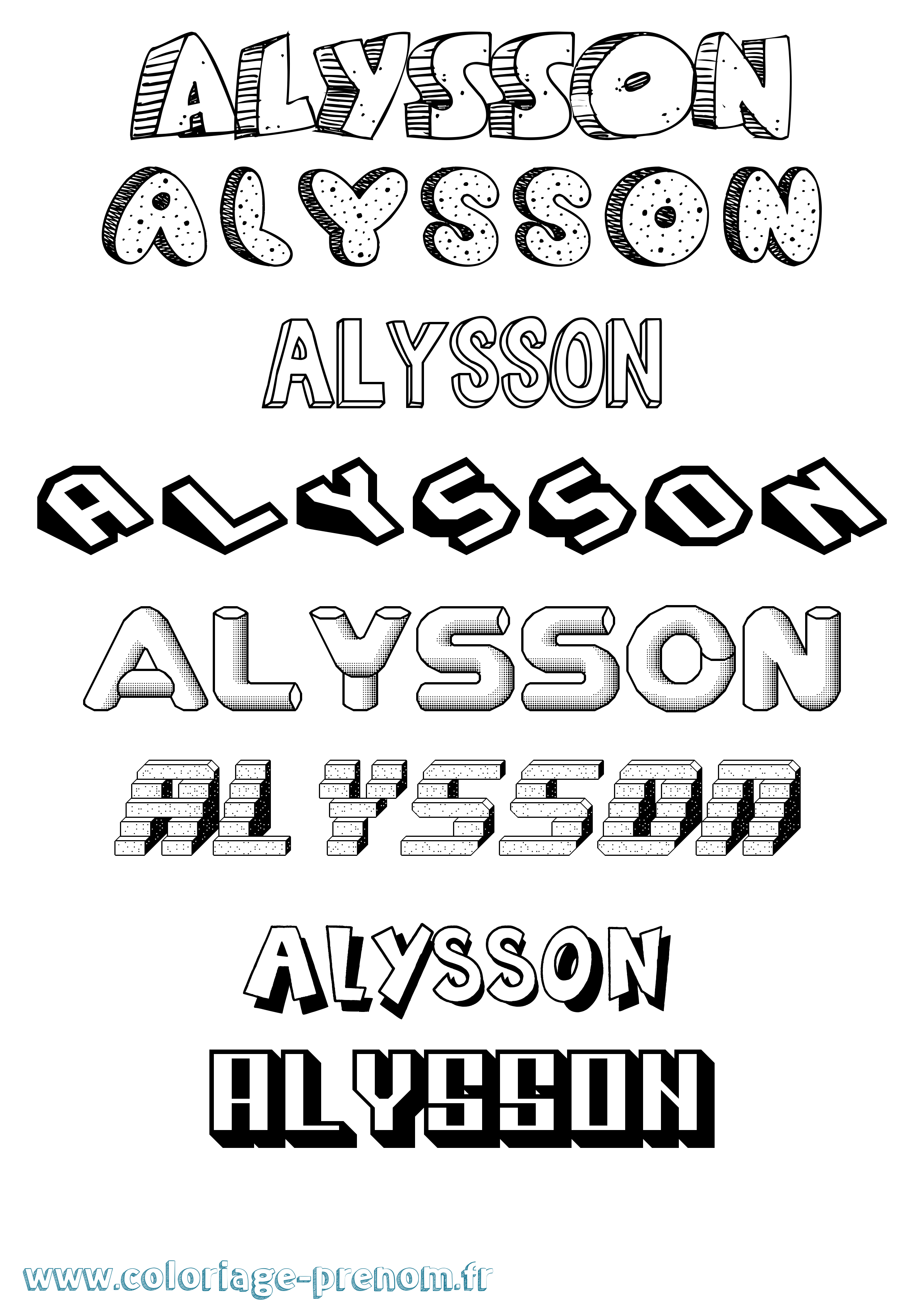 Coloriage Alysson Coloriage prénom Alysson