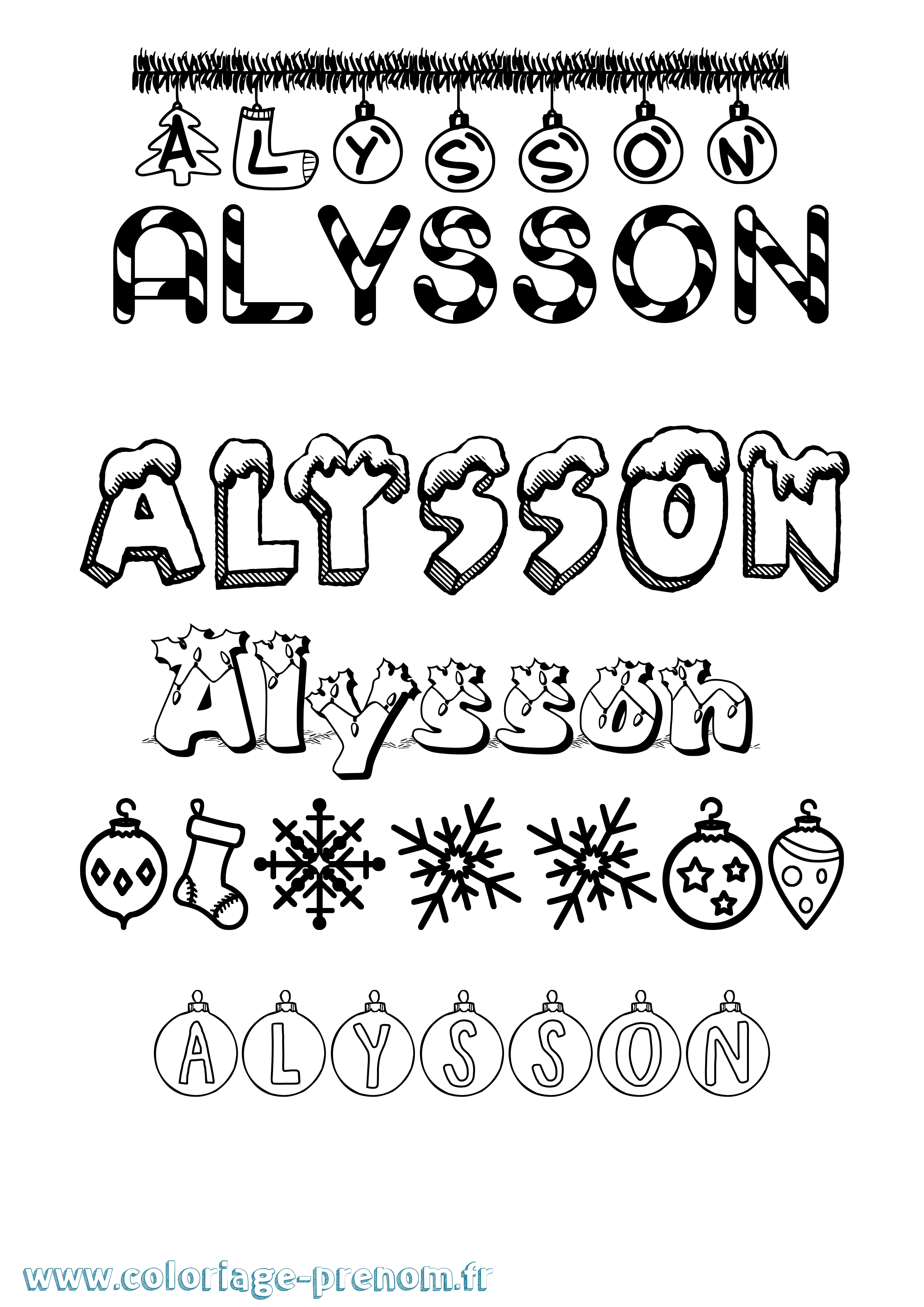 Coloriage Alysson Coloriage prénom Alysson