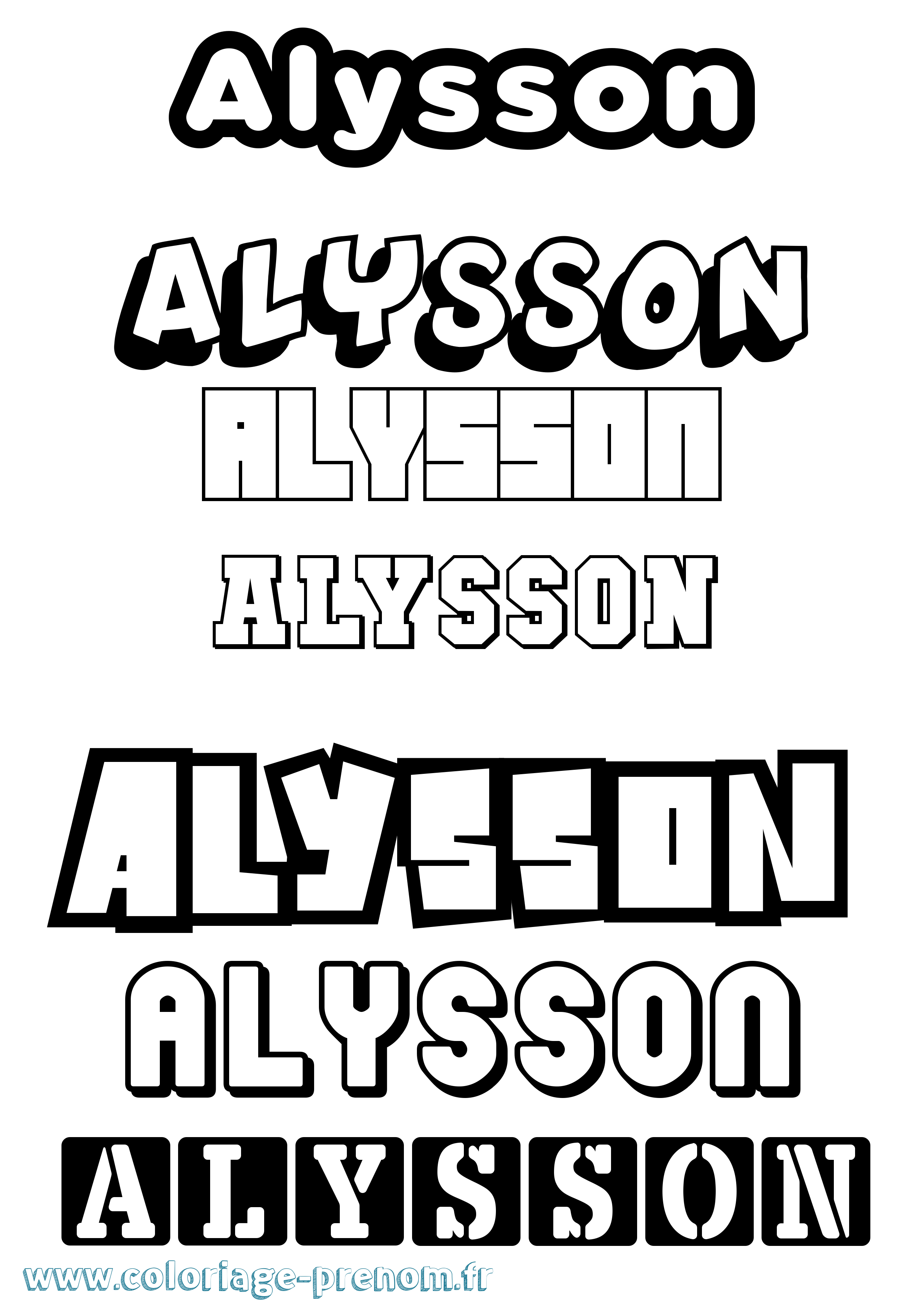 Coloriage Alysson Coloriage prénom Alysson