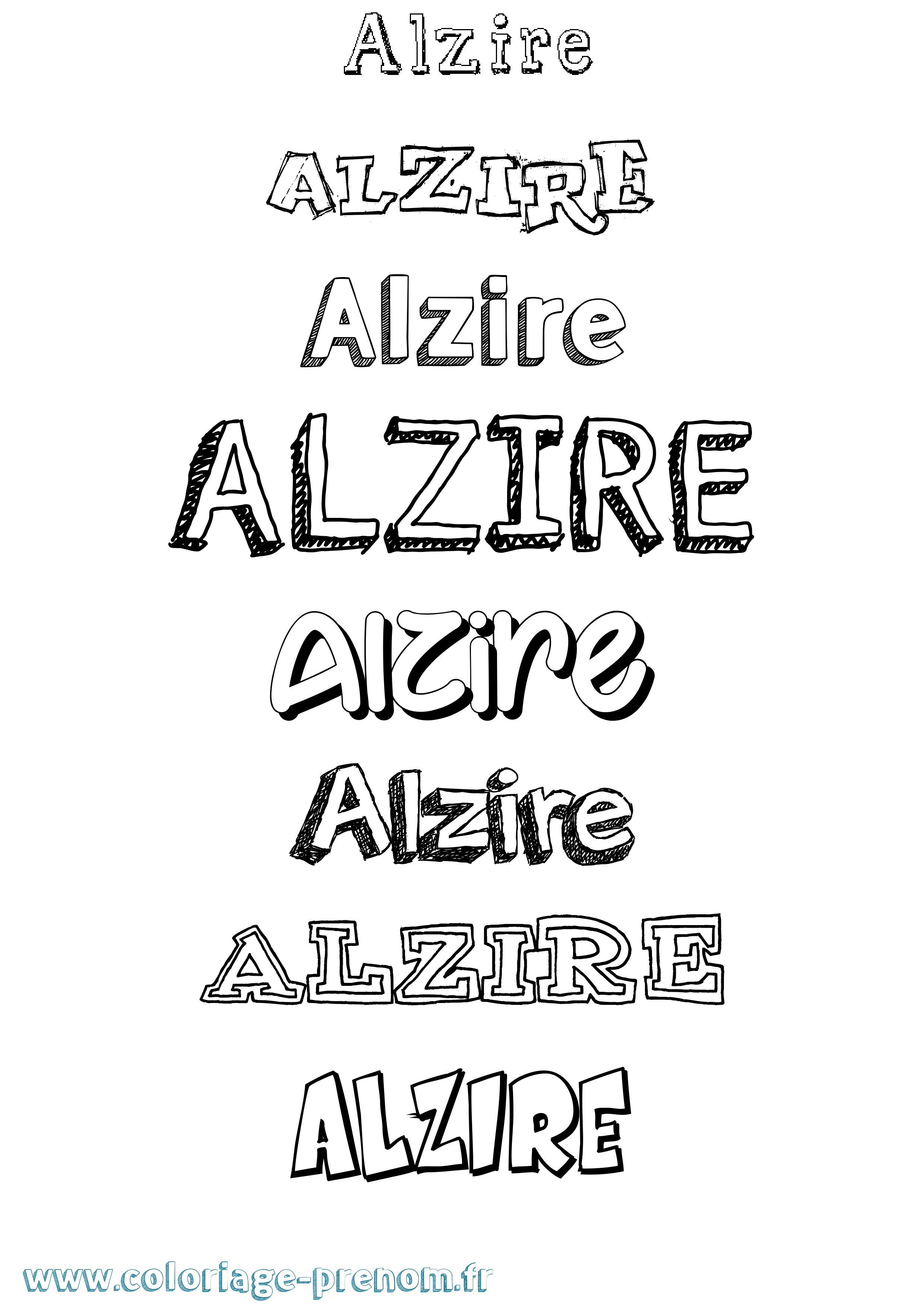 Coloriage prénom Alzire Dessiné