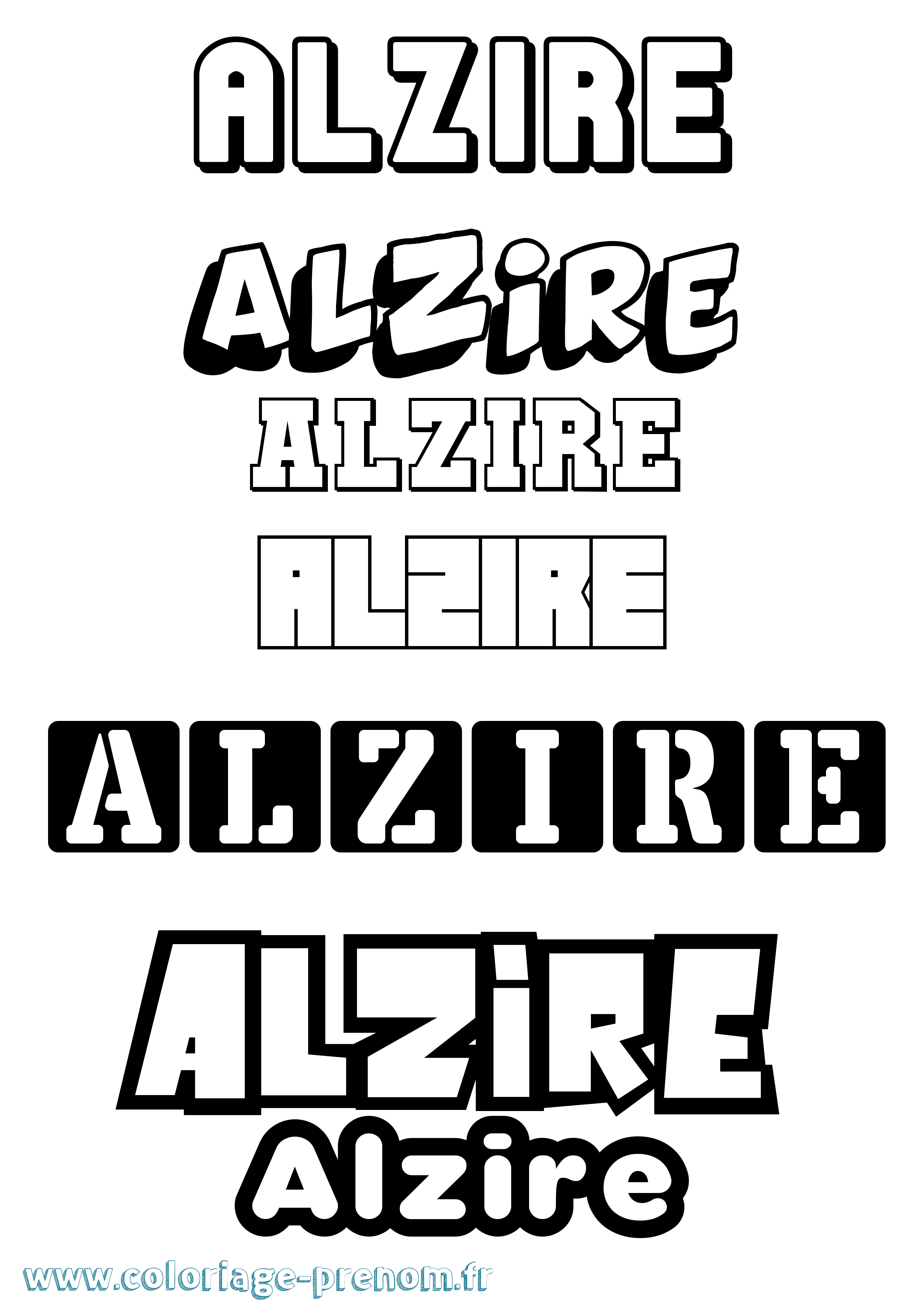 Coloriage prénom Alzire Simple