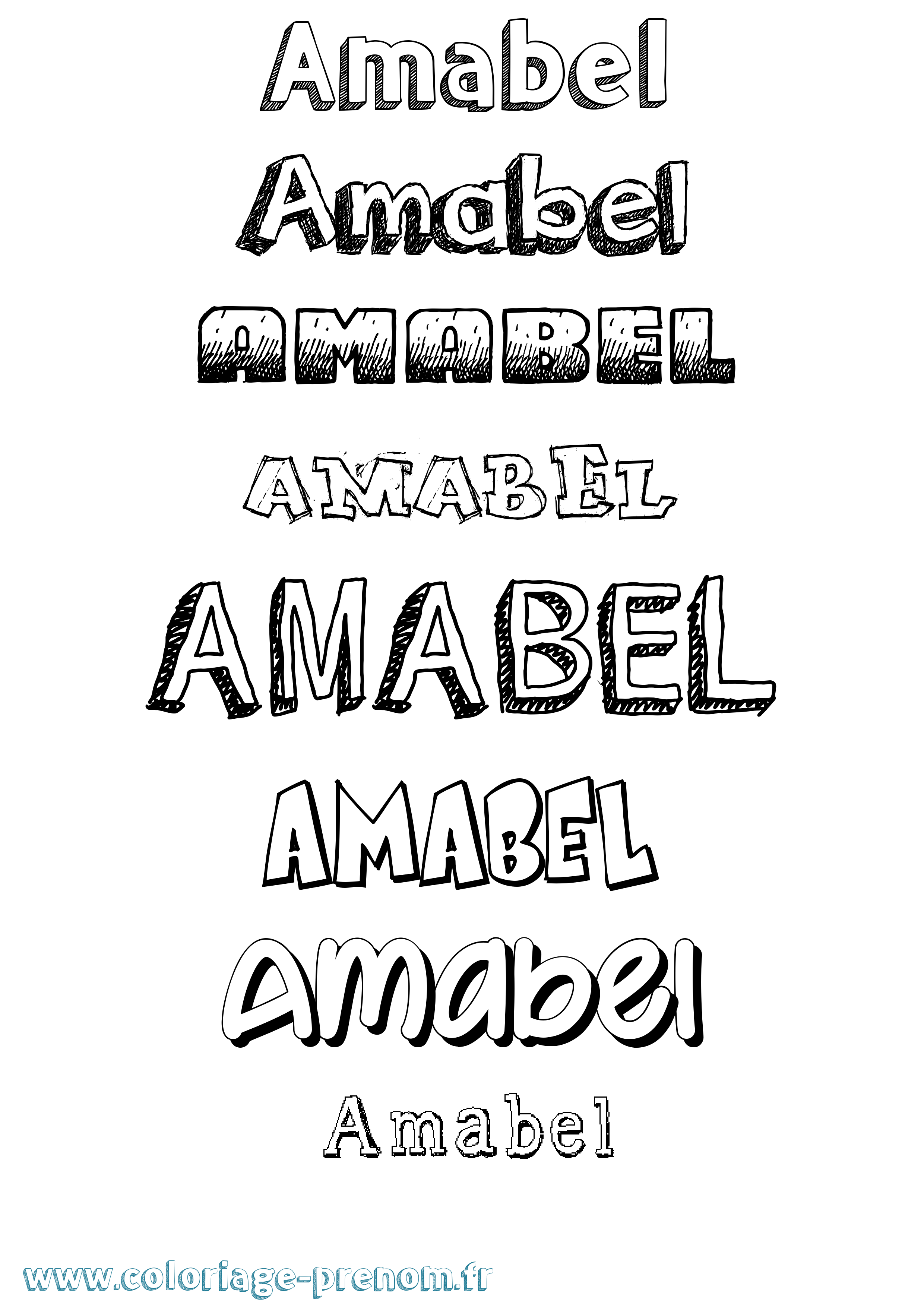 Coloriage Amabel Dessiné Coloriage prénom Amabel Dessiné