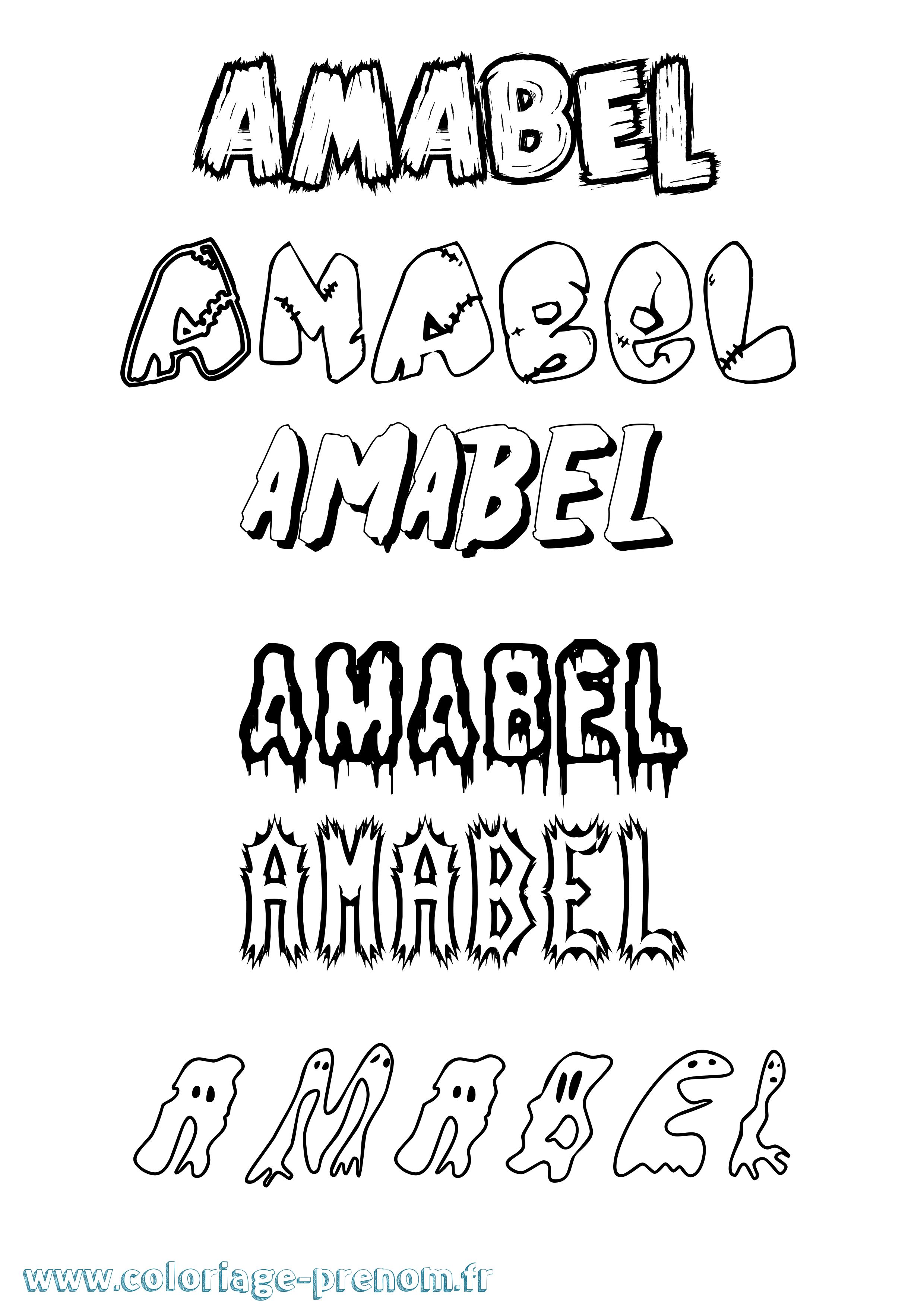 Coloriage Amabel Frisson Coloriage prénom Amabel Frisson