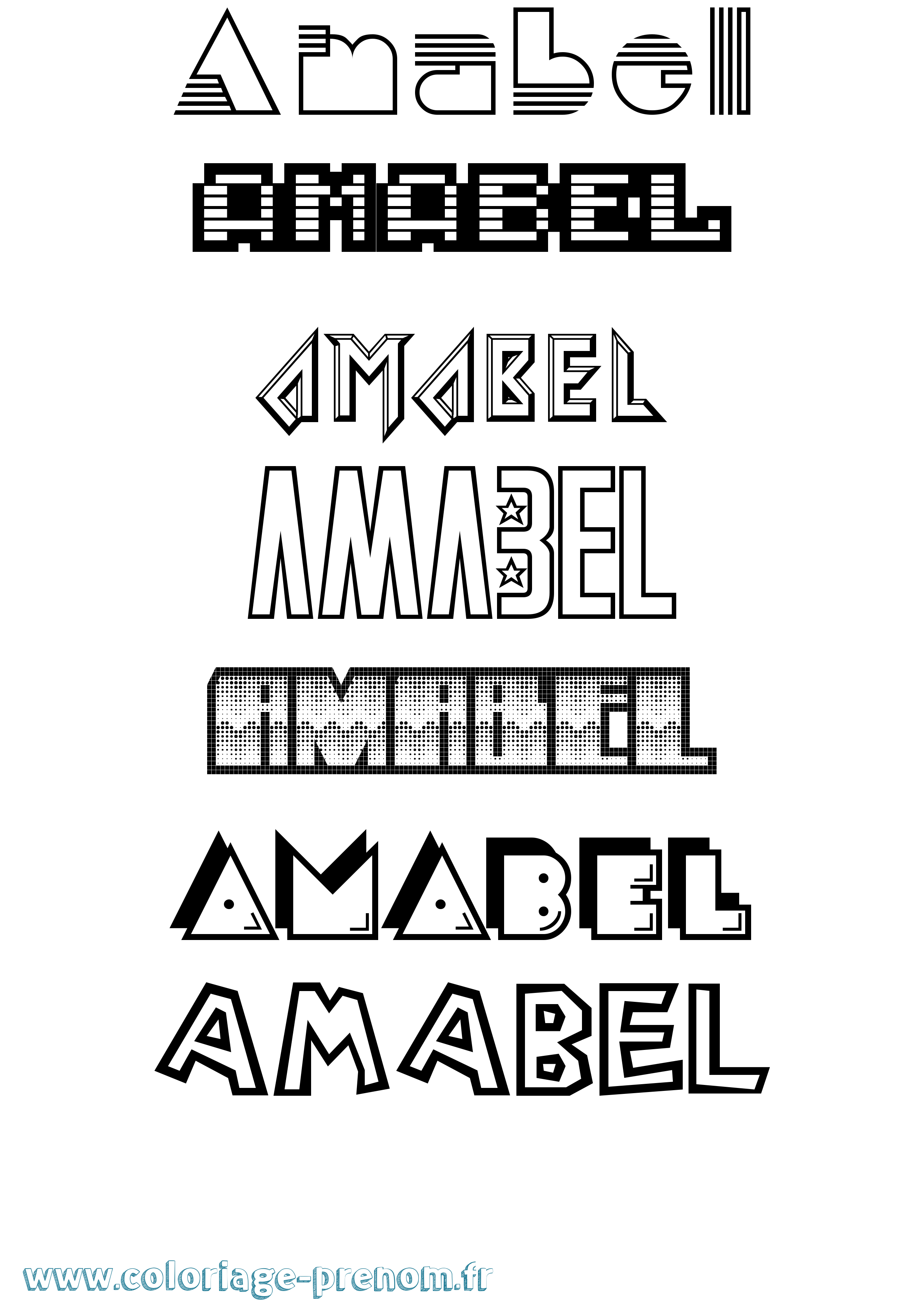 Coloriage Amabel Jeux Vidéos Coloriage prénom Amabel Jeux Vidéos