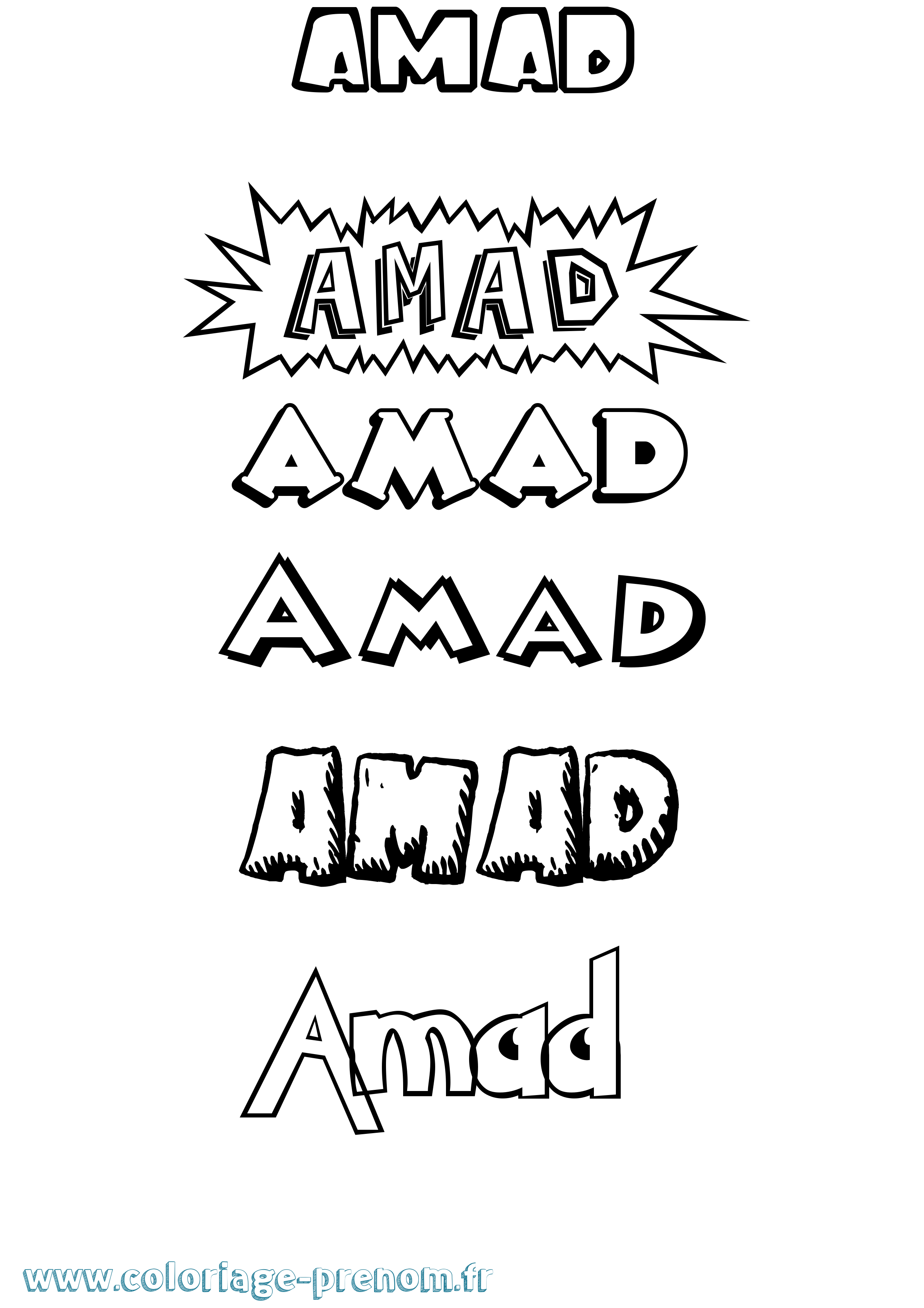 Coloriage Amad Dessin Animé Coloriage prénom Amad Dessin Animé
