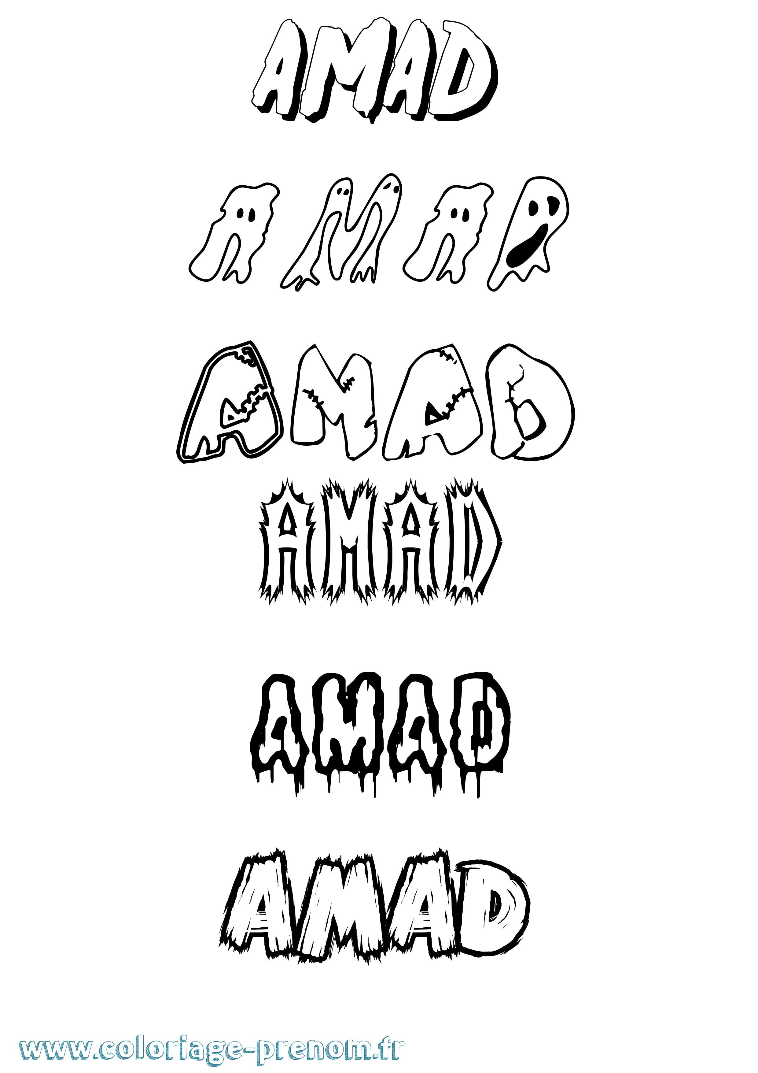Coloriage Amad Frisson Coloriage prénom Amad Frisson
