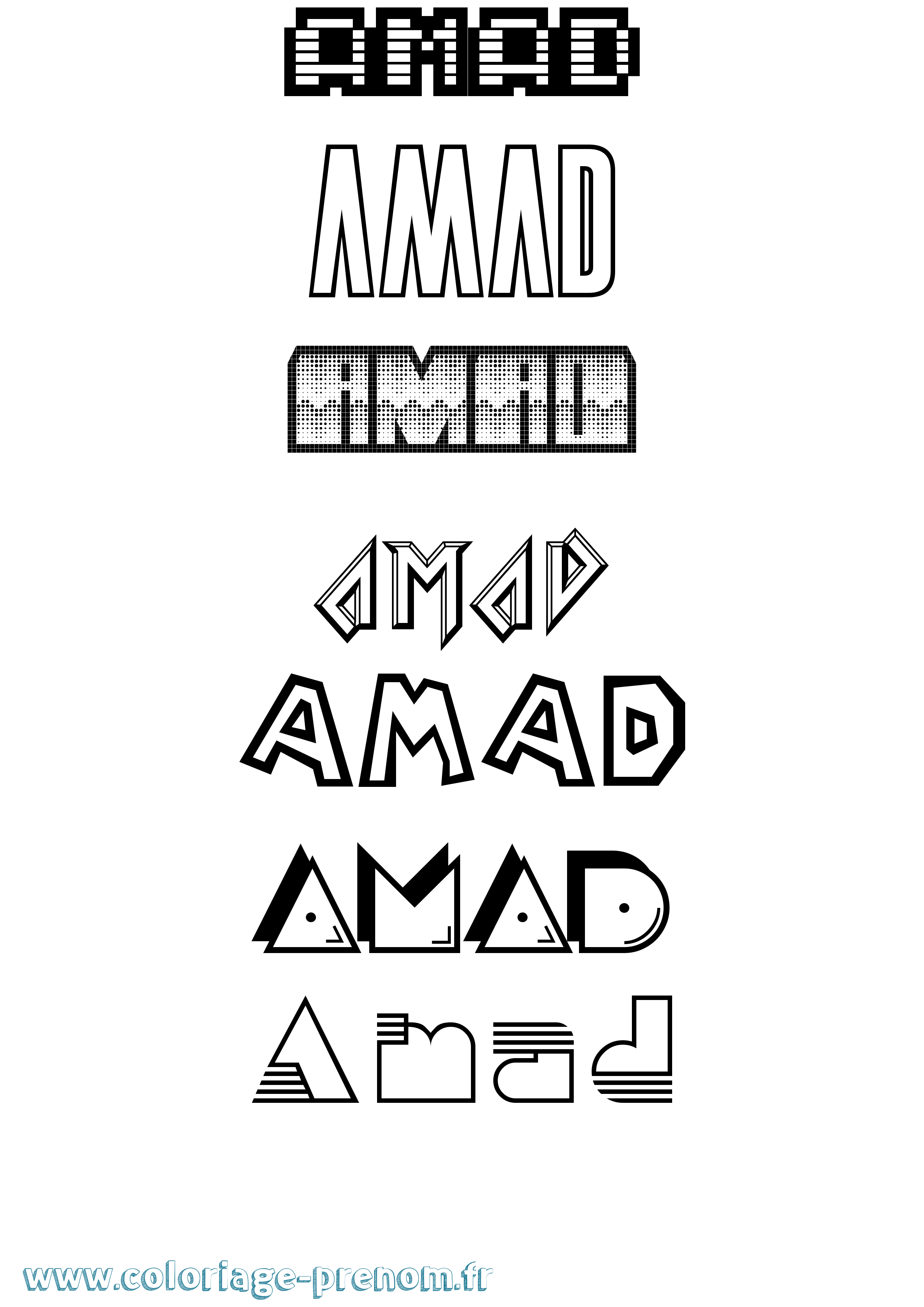 Coloriage Amad Jeux Vidéos Coloriage prénom Amad Jeux Vidéos
