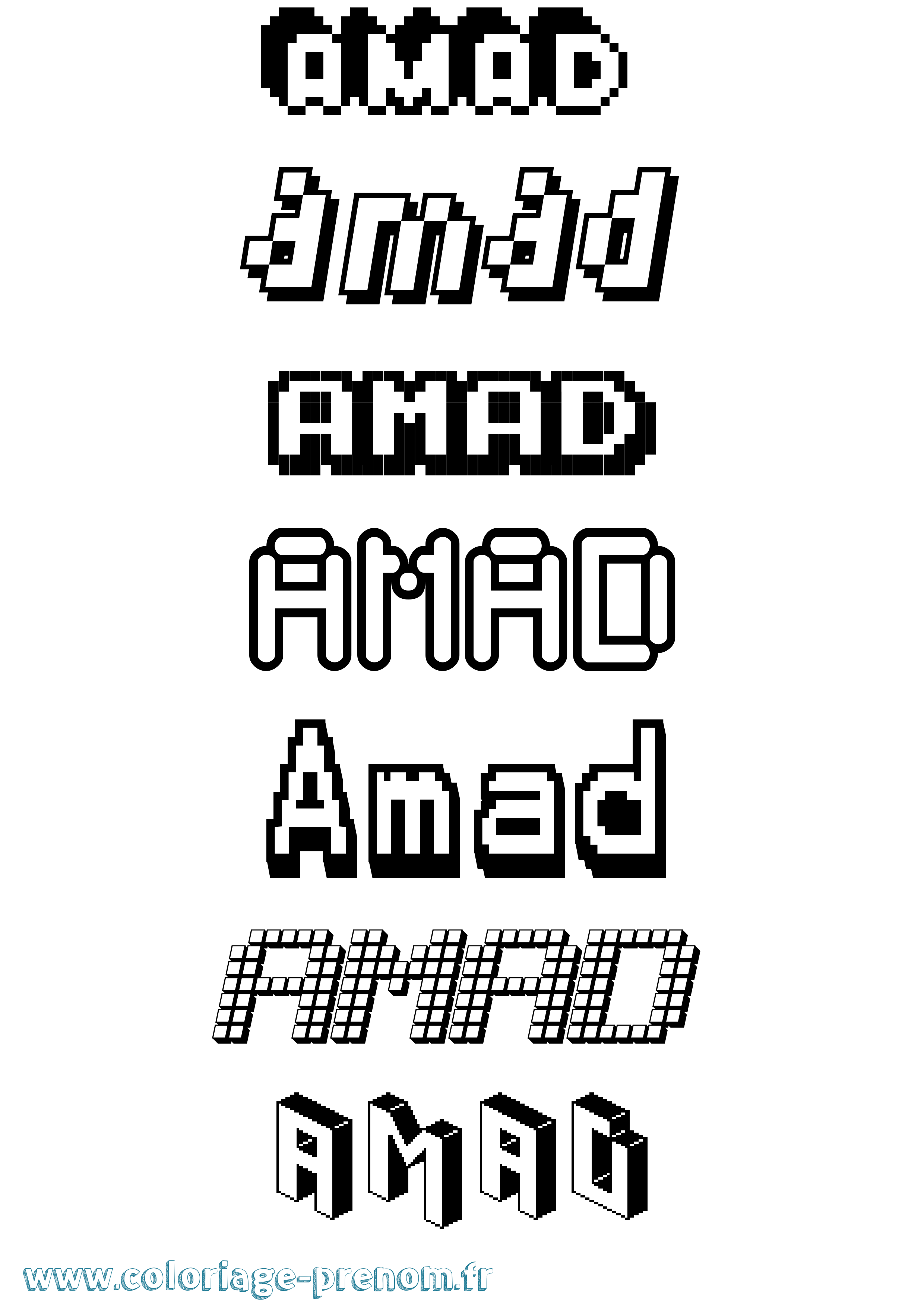 Coloriage Amad Pixel Coloriage prénom Amad Pixel