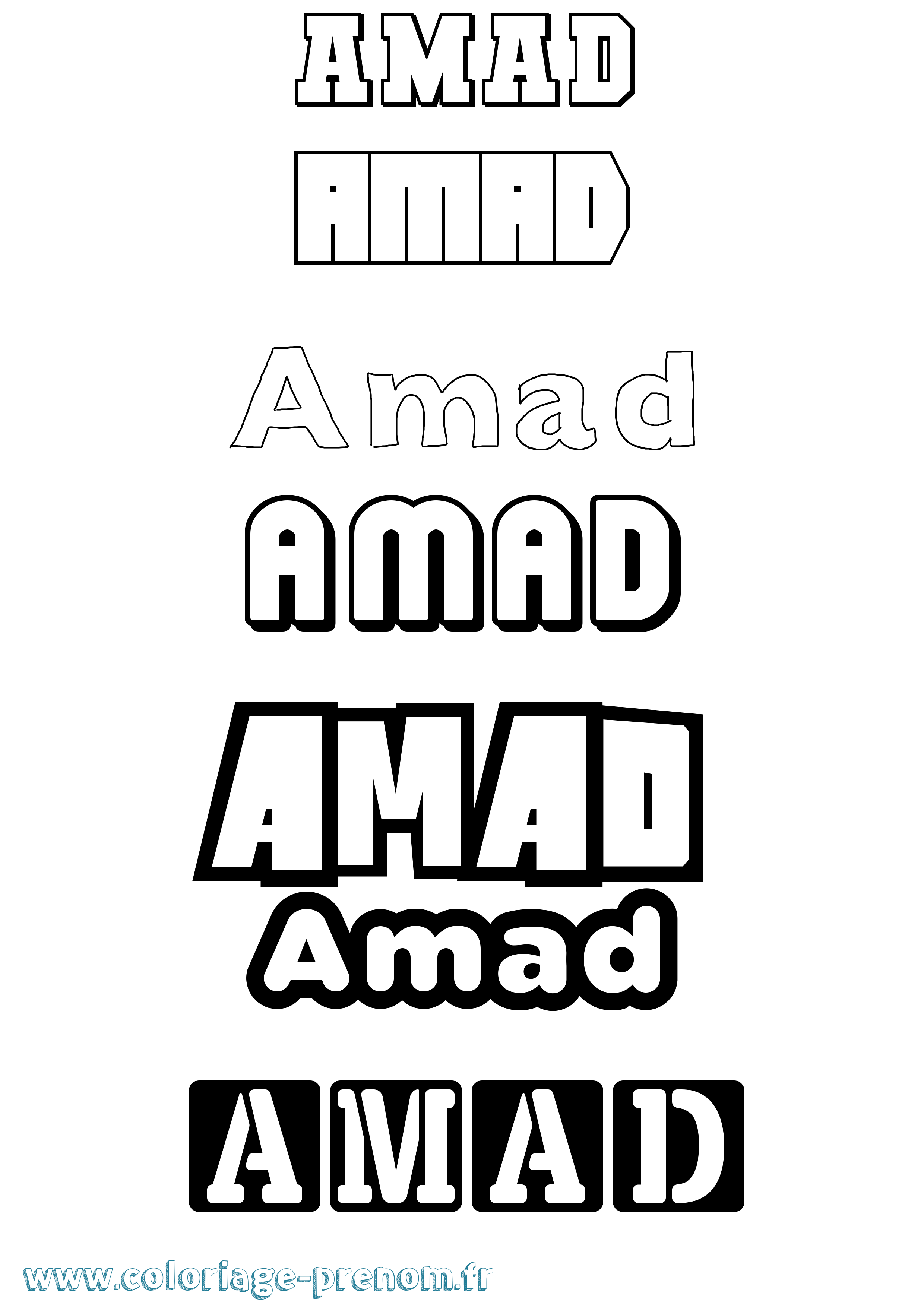 Coloriage Amad Simple Coloriage prénom Amad Simple