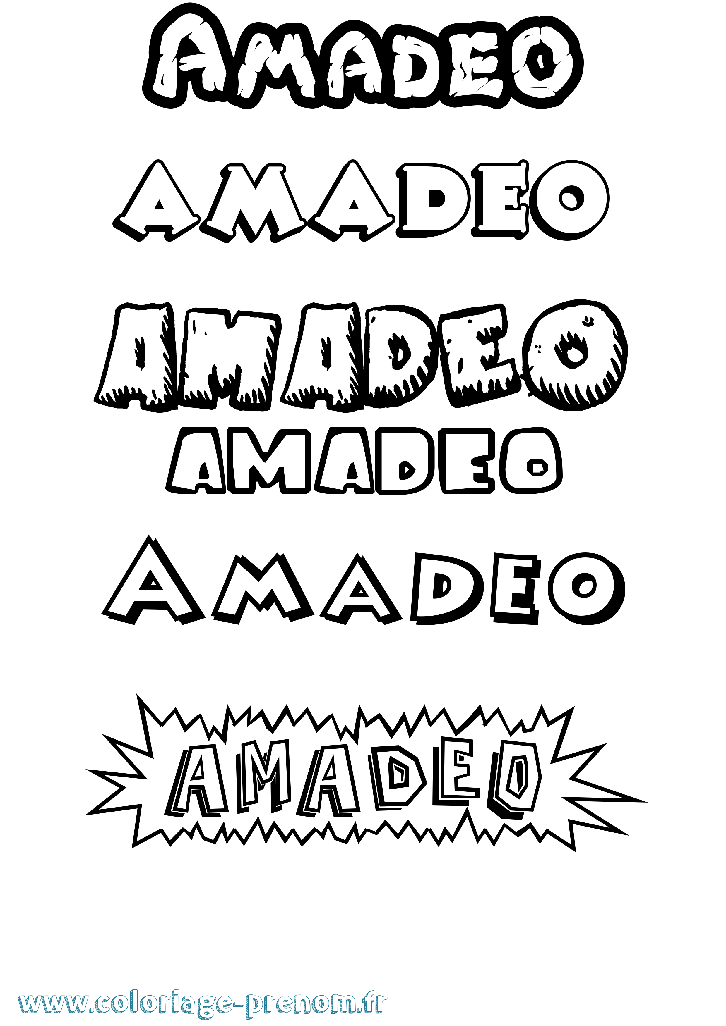 Coloriage prénom Amadeo Dessin Animé