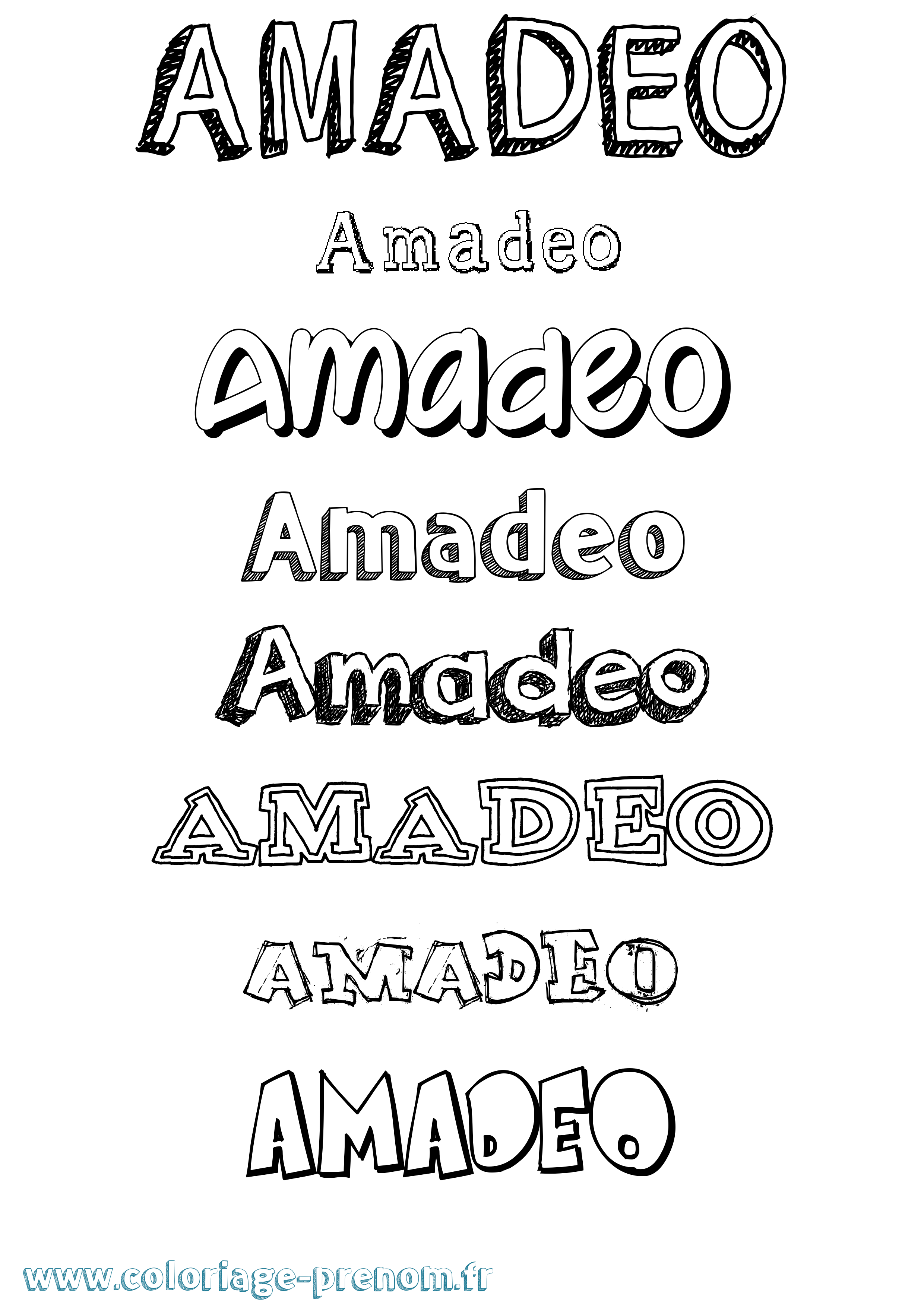 Coloriage Amadeo Dessiné Coloriage prénom Amadeo Dessiné
