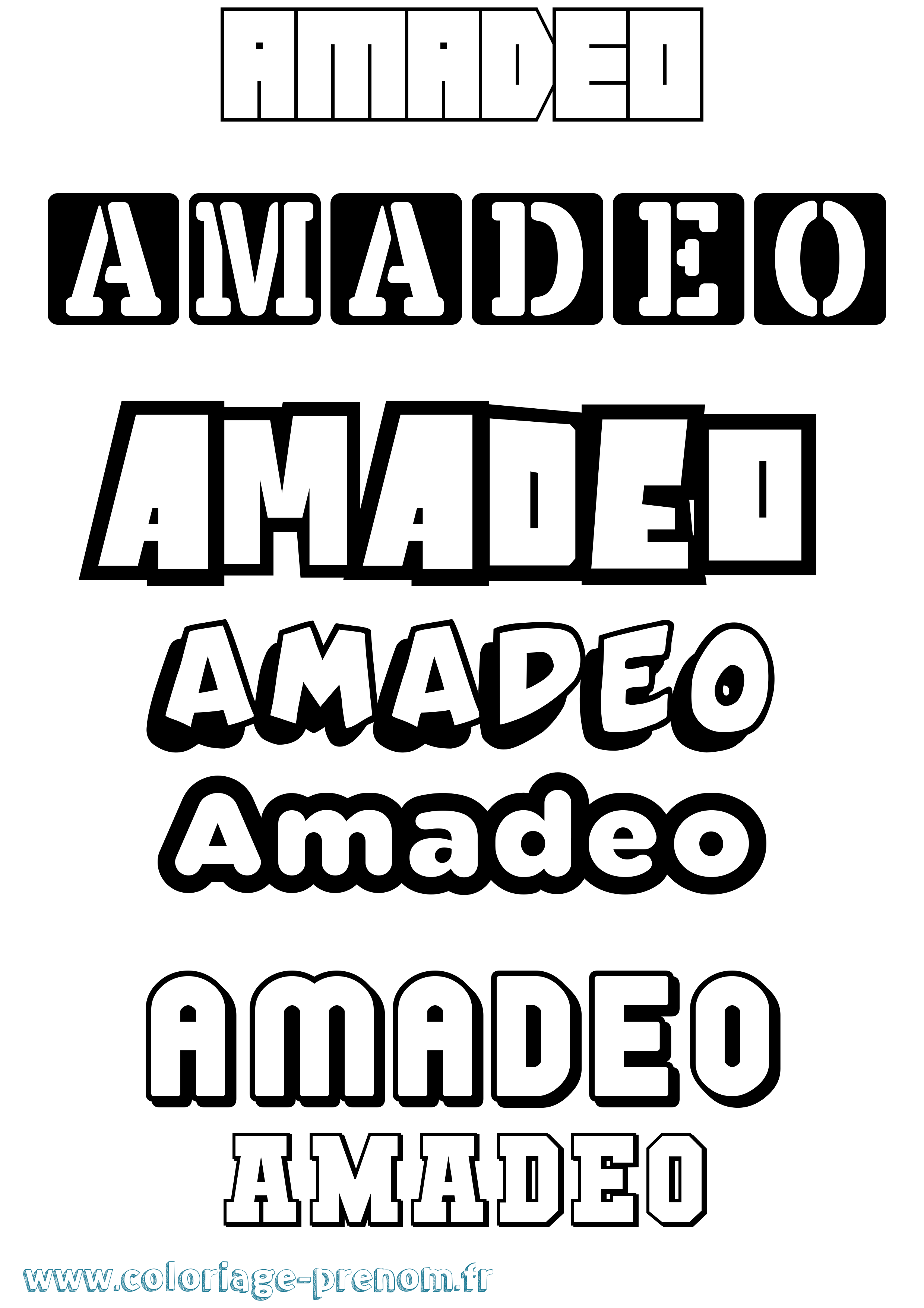 Coloriage prénom Amadeo Simple