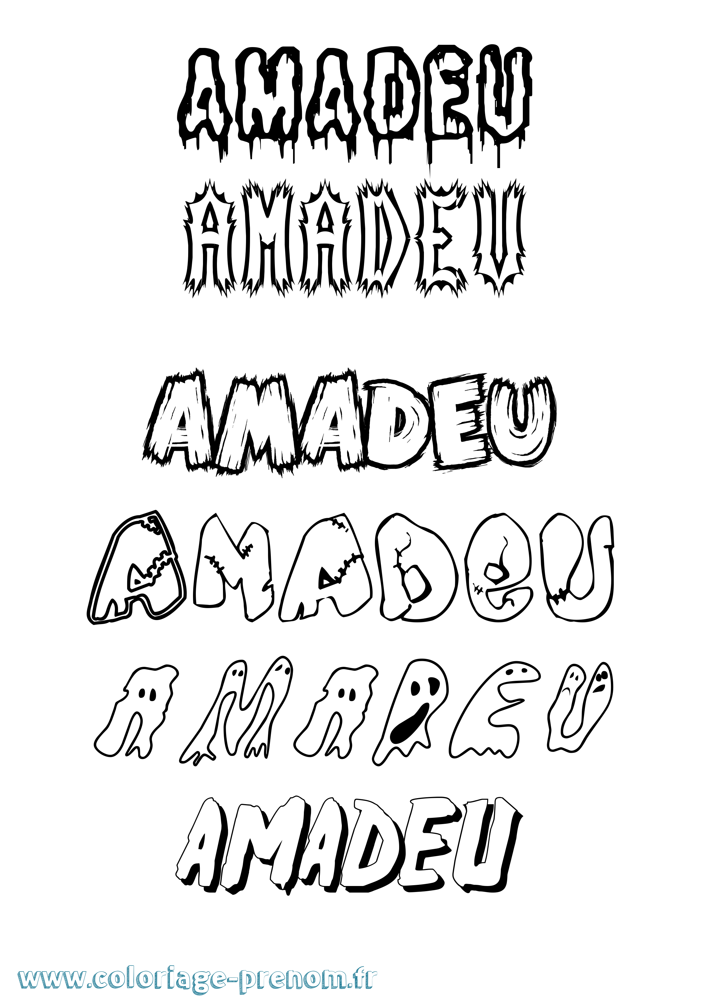Coloriage prénom Amadeu Frisson