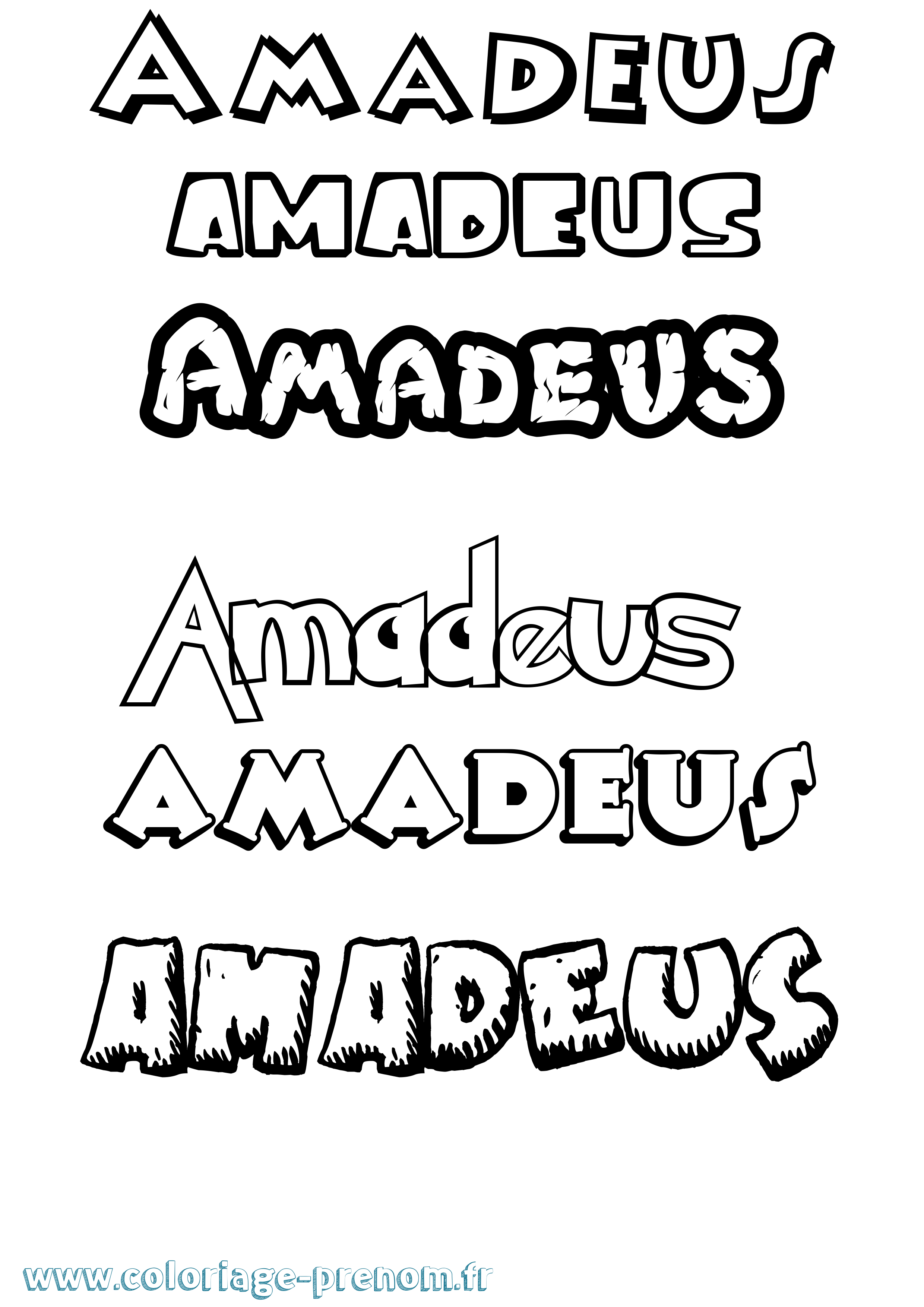 Coloriage prénom Amadeus Dessin Animé