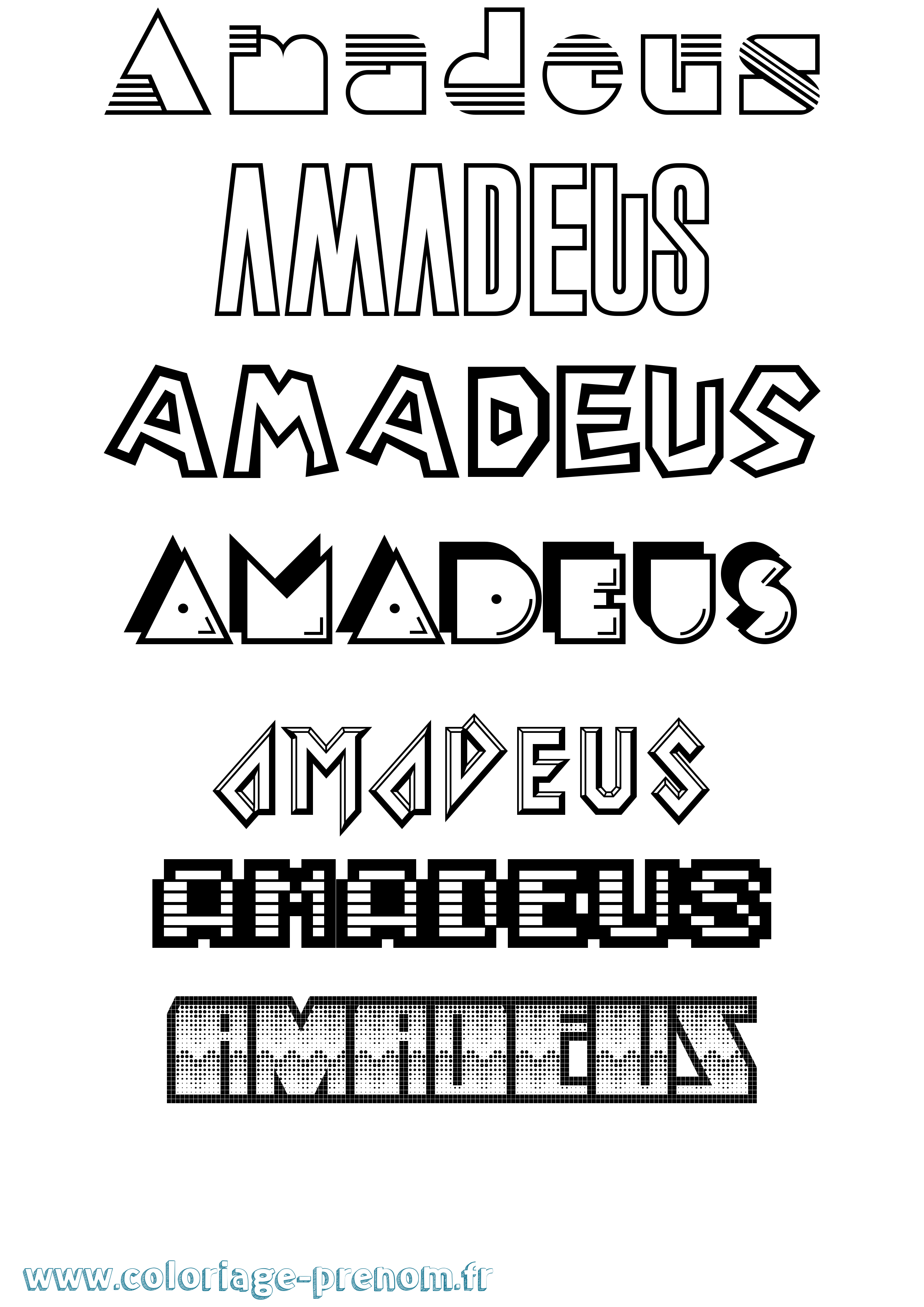 Coloriage prénom Amadeus Jeux Vidéos