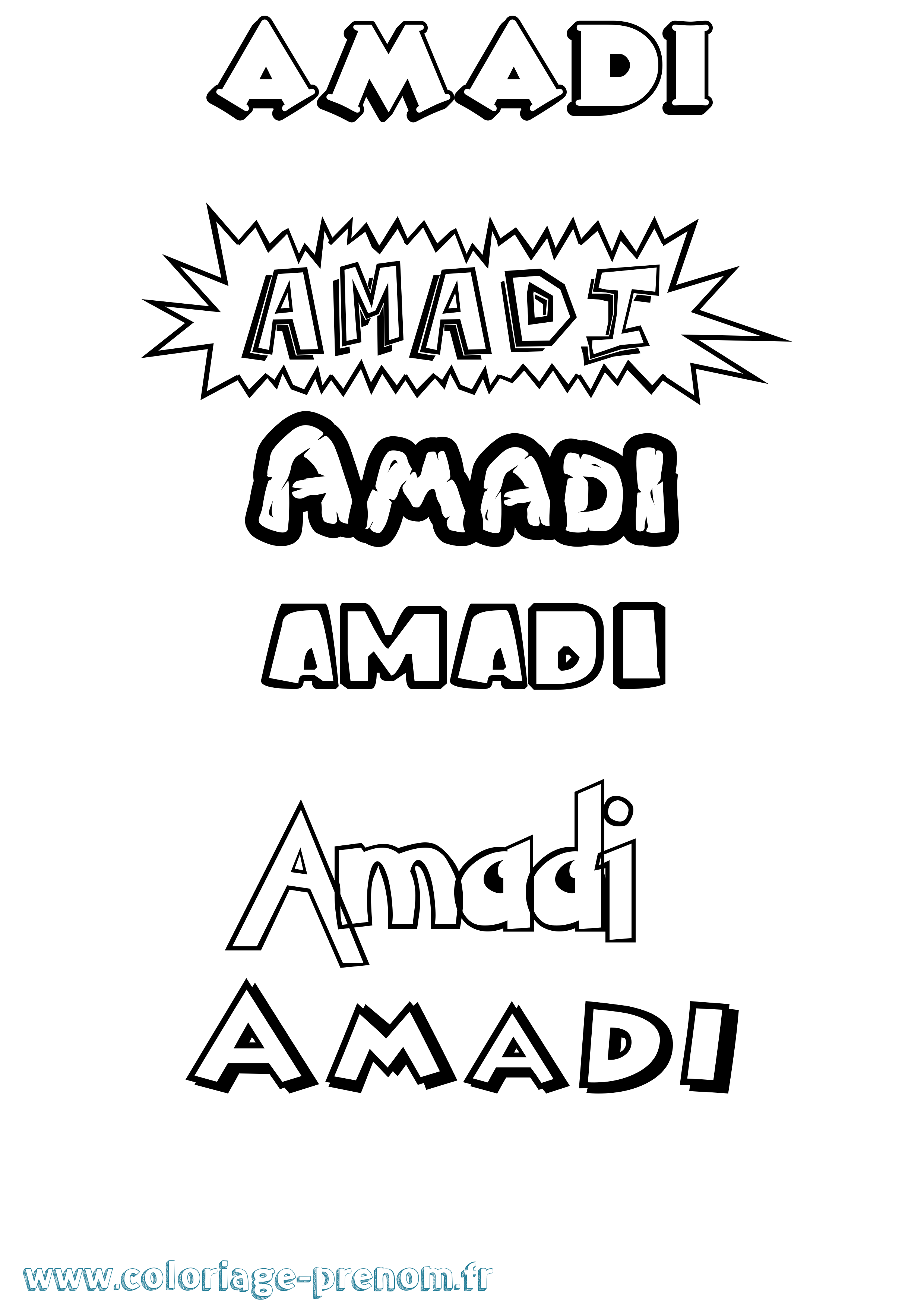 Coloriage prénom Amadi Dessin Animé