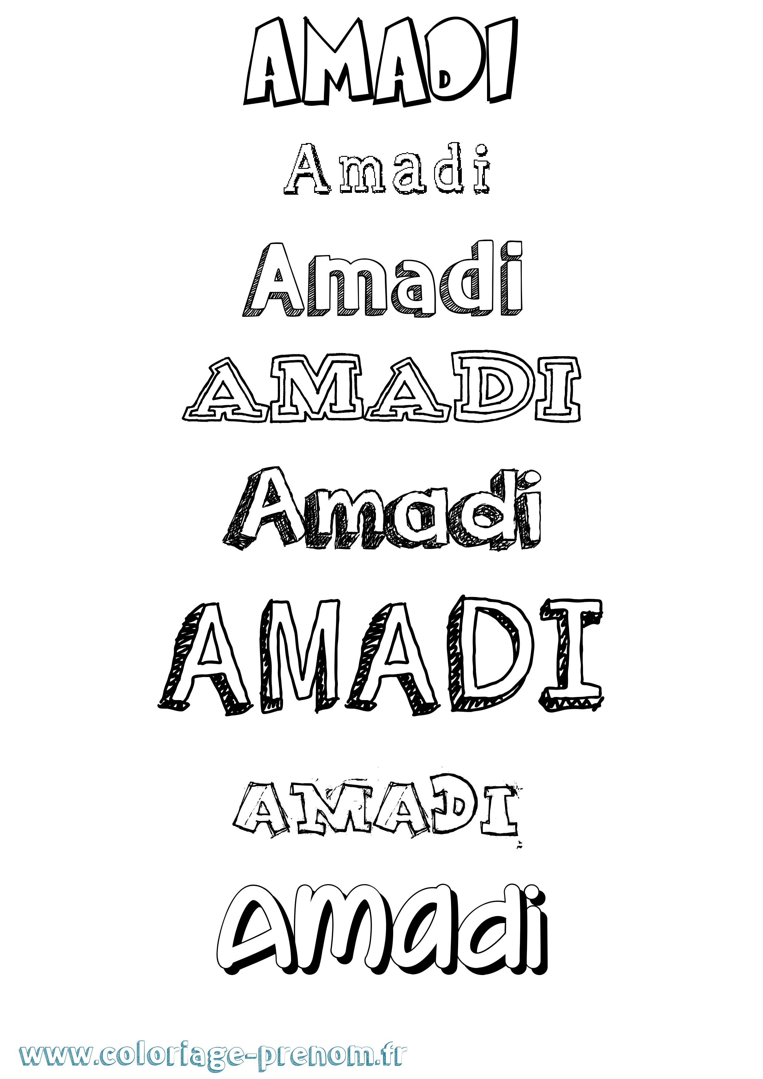 Coloriage prénom Amadi Dessiné