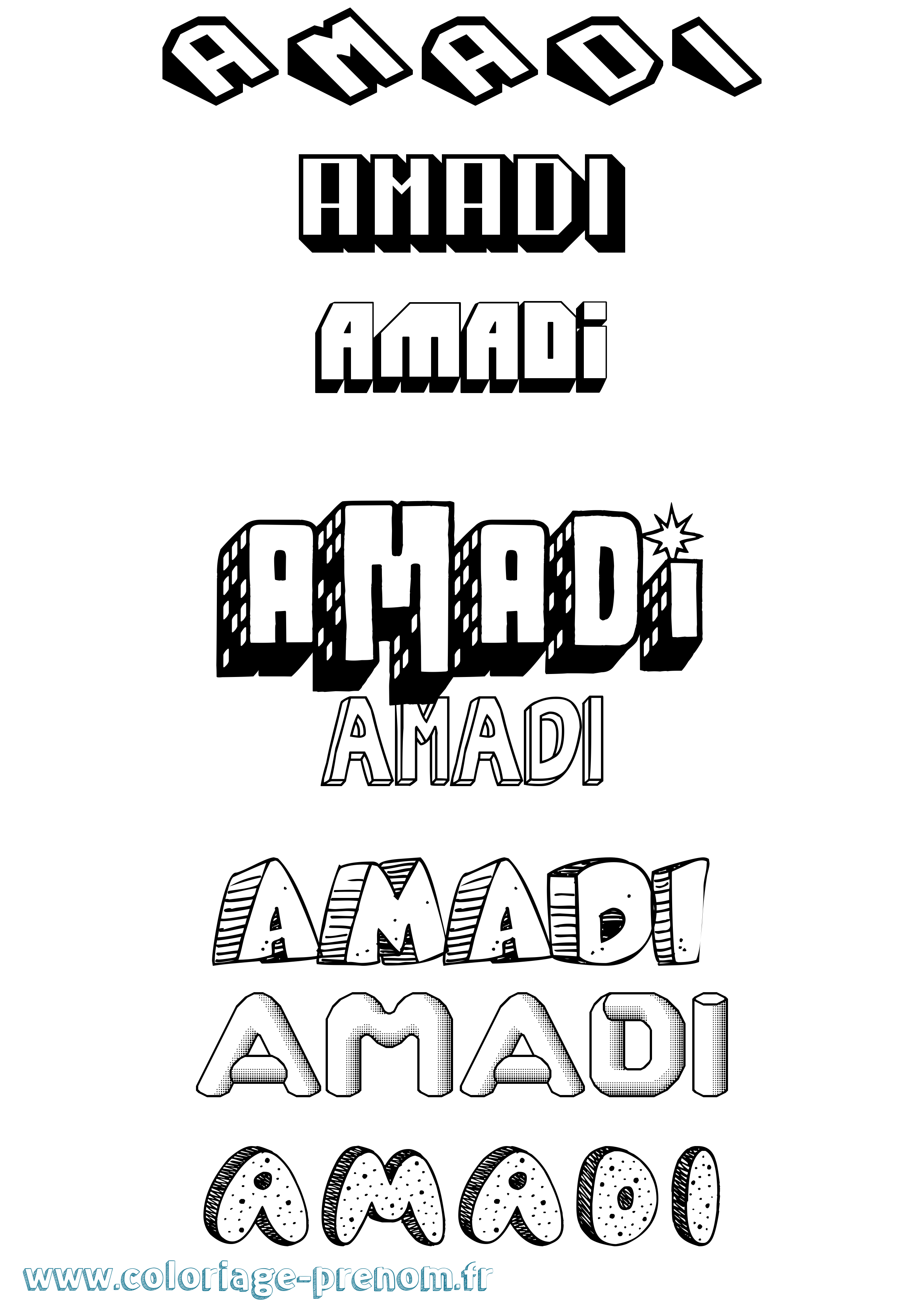 Coloriage prénom Amadi Effet 3D