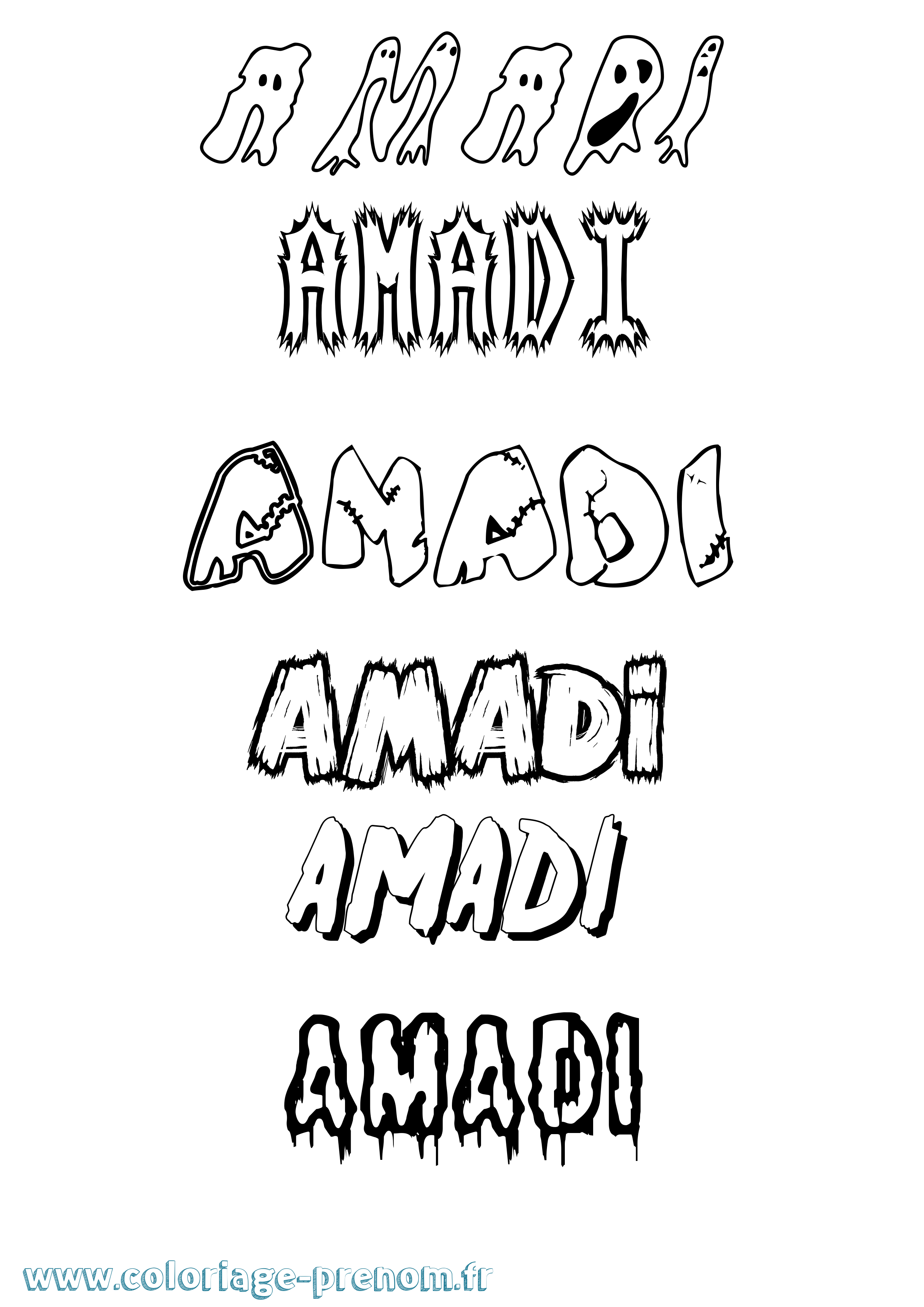 Coloriage prénom Amadi Frisson