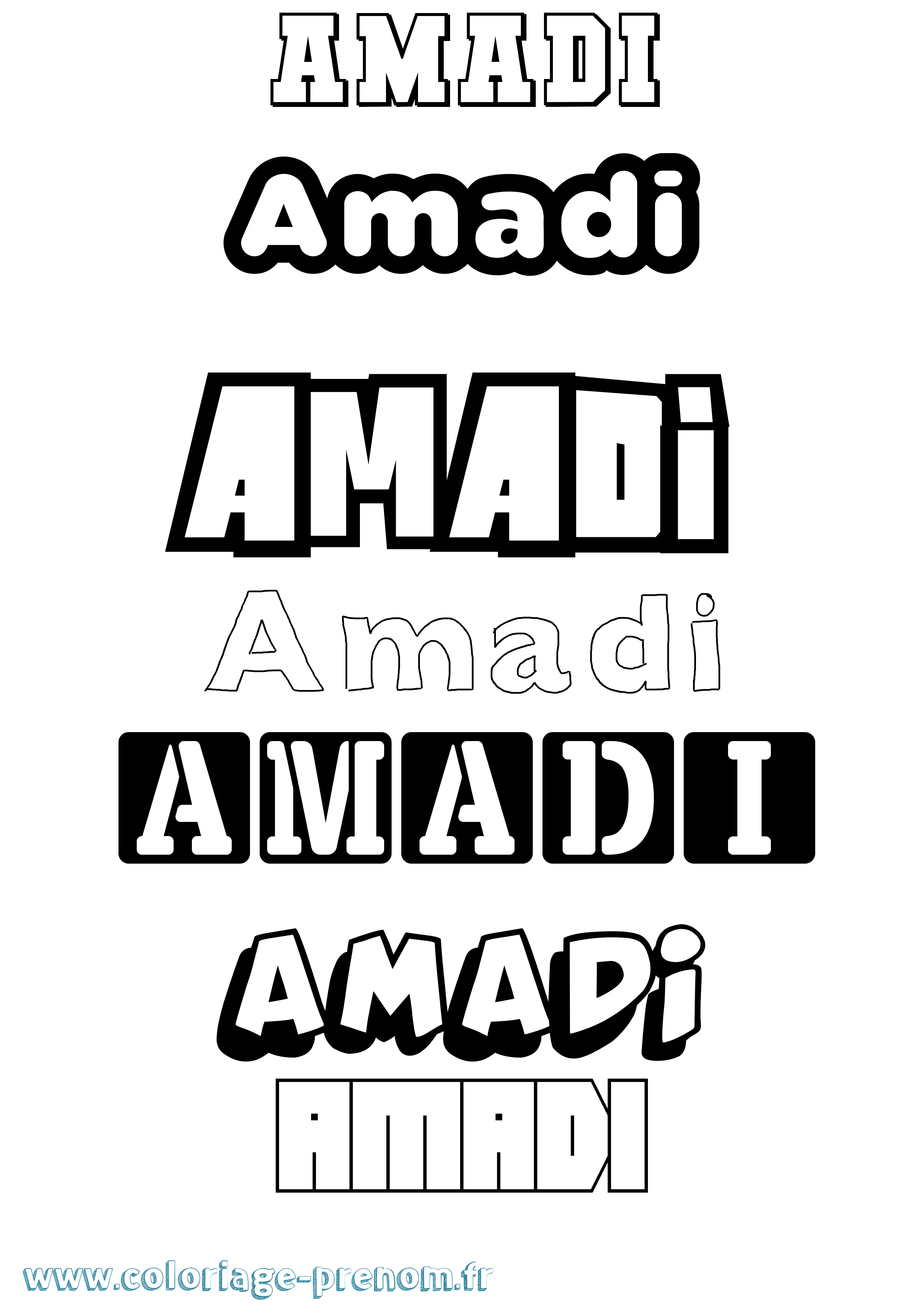 Coloriage prénom Amadi Simple