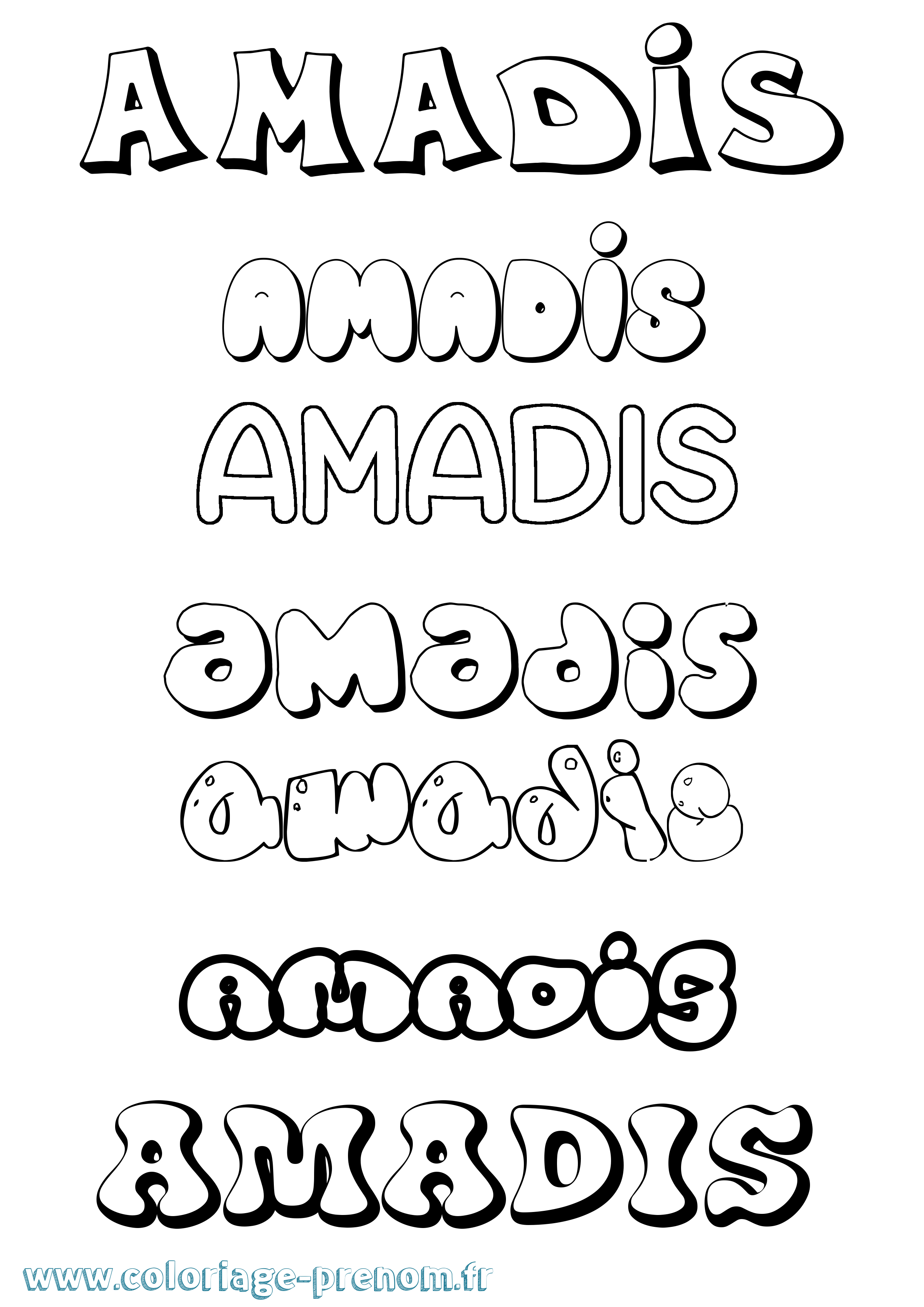 Coloriage Amadis Bubble Coloriage prénom Amadis Bubble
