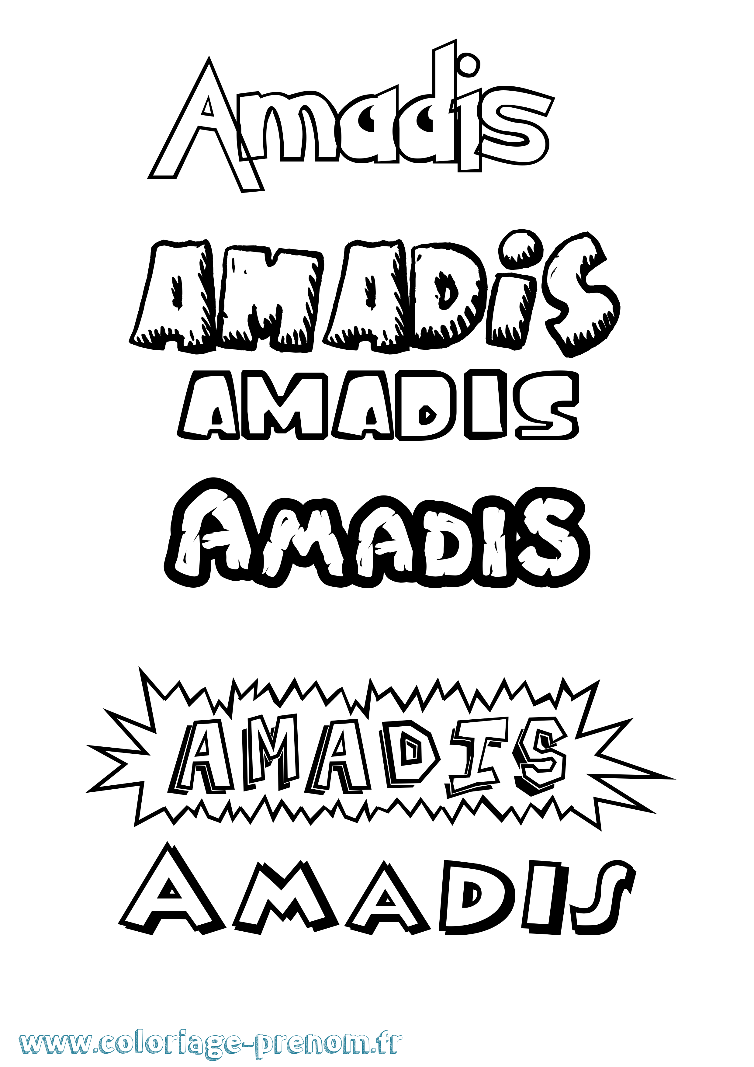 Coloriage Amadis Dessin Animé Coloriage prénom Amadis Dessin Animé