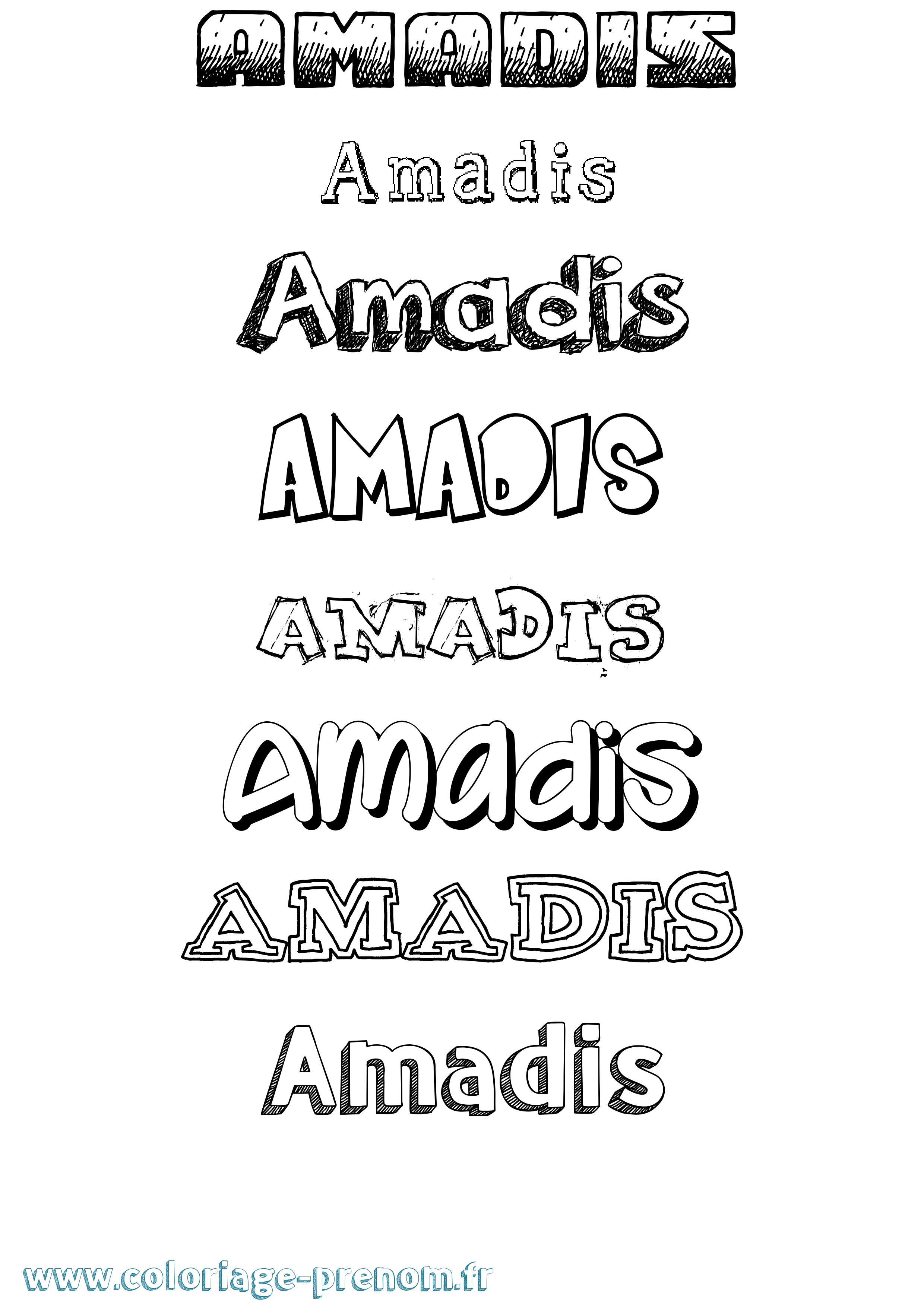 Coloriage Amadis Dessiné Coloriage prénom Amadis Dessiné