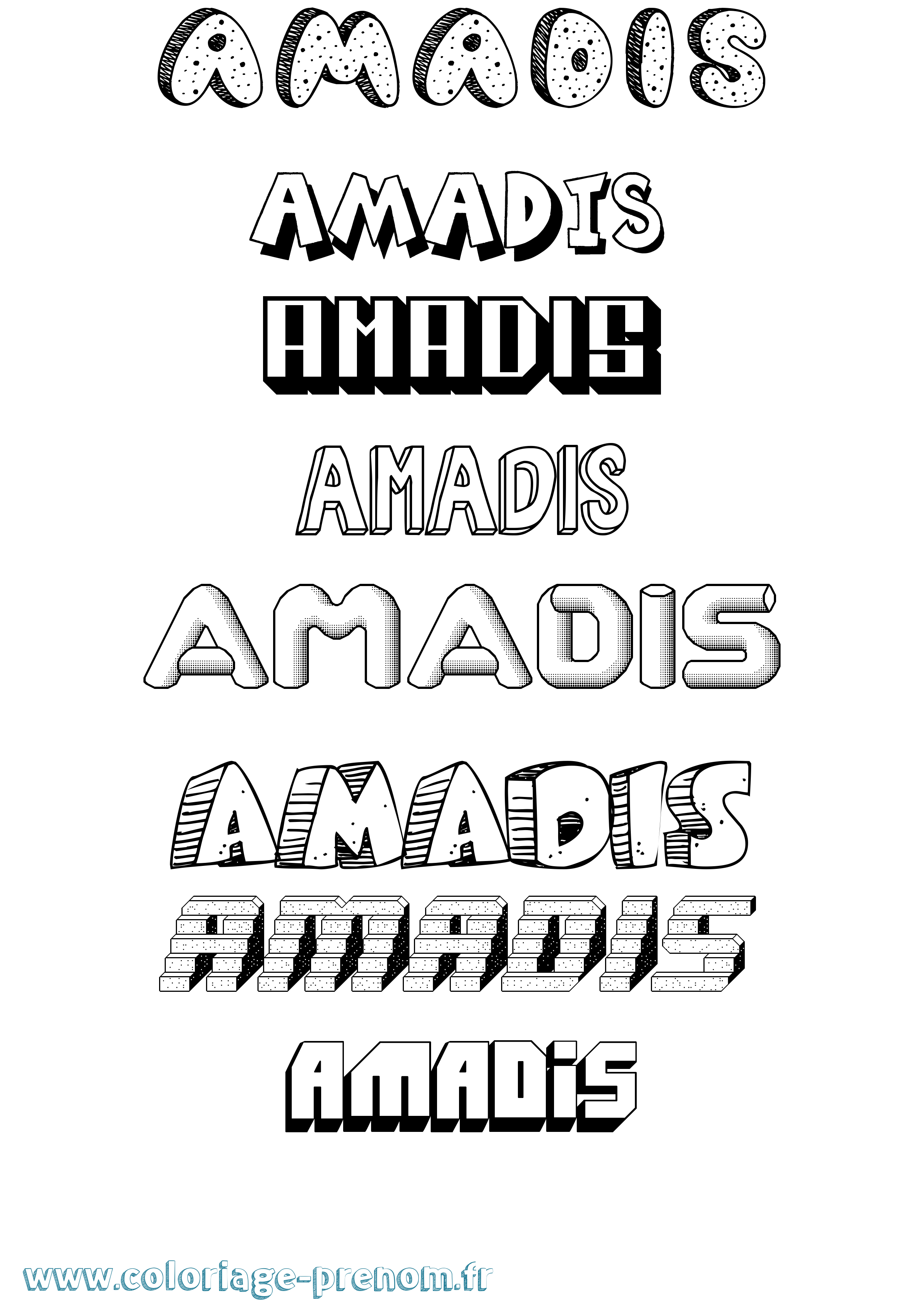 Coloriage Amadis Effet 3D Coloriage prénom Amadis Effet 3D